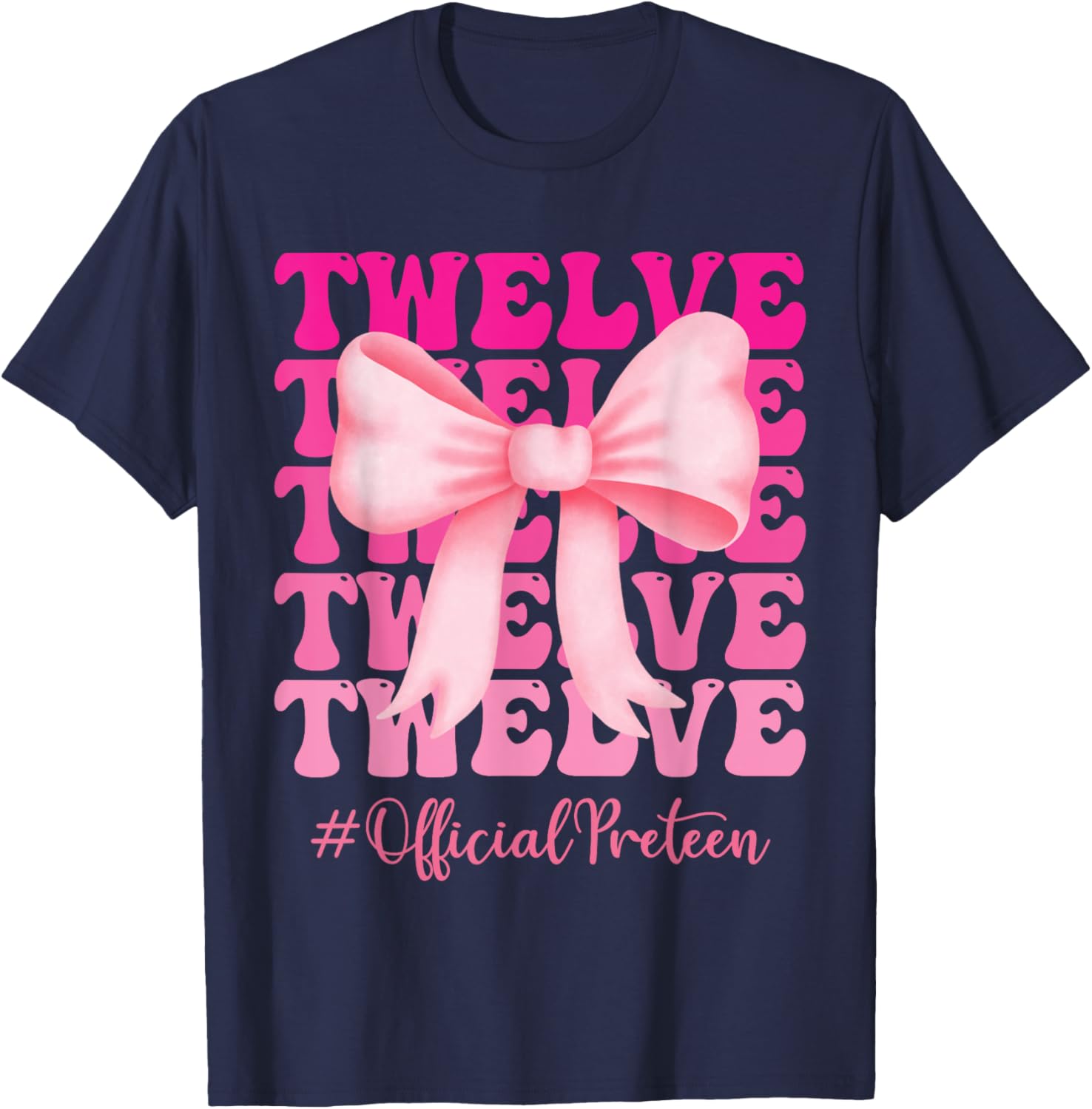 Birthday Girl Pink Coquette Bow T-Shirt for Stylish 12 Year Olds - 9