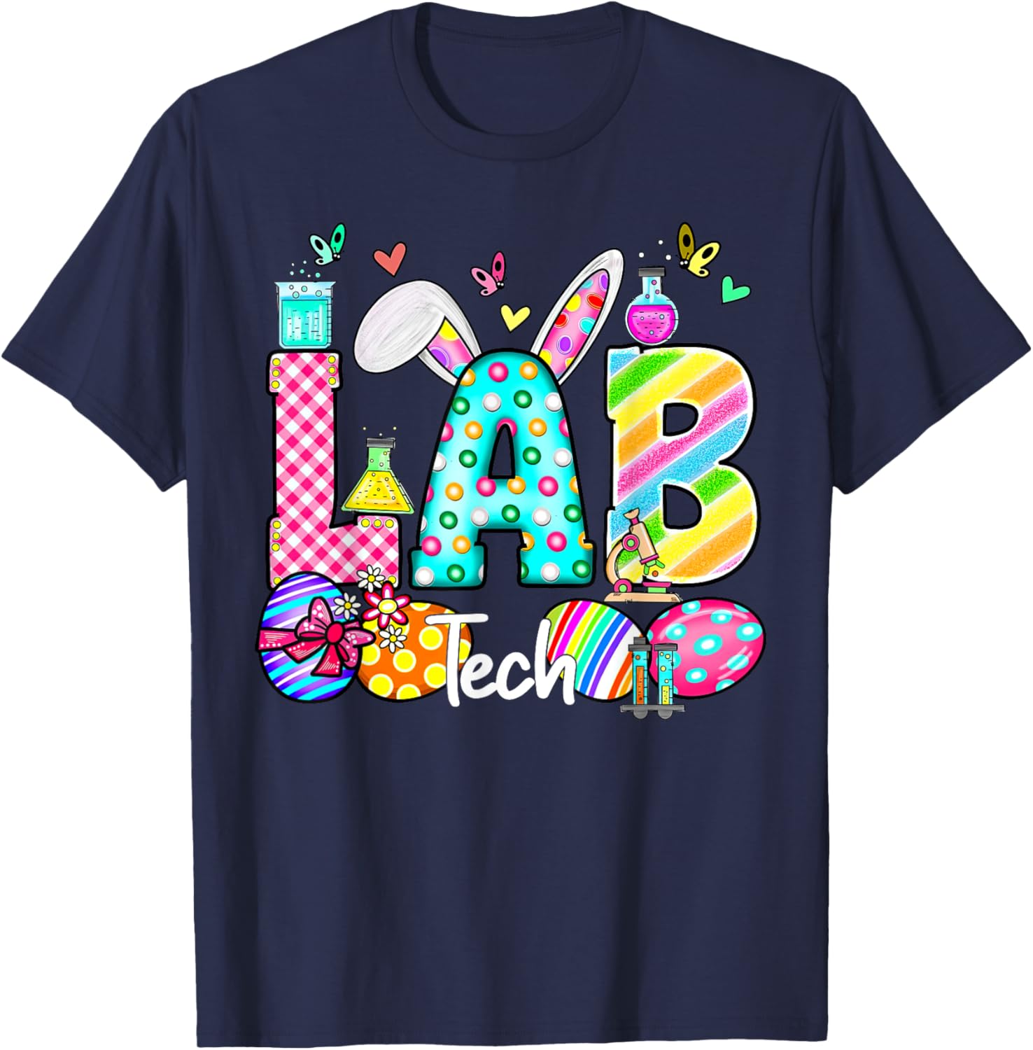 Easter Lab Tech Bunny T-Shirt for Scientists and Teachers - Fun Gift Idea - 5