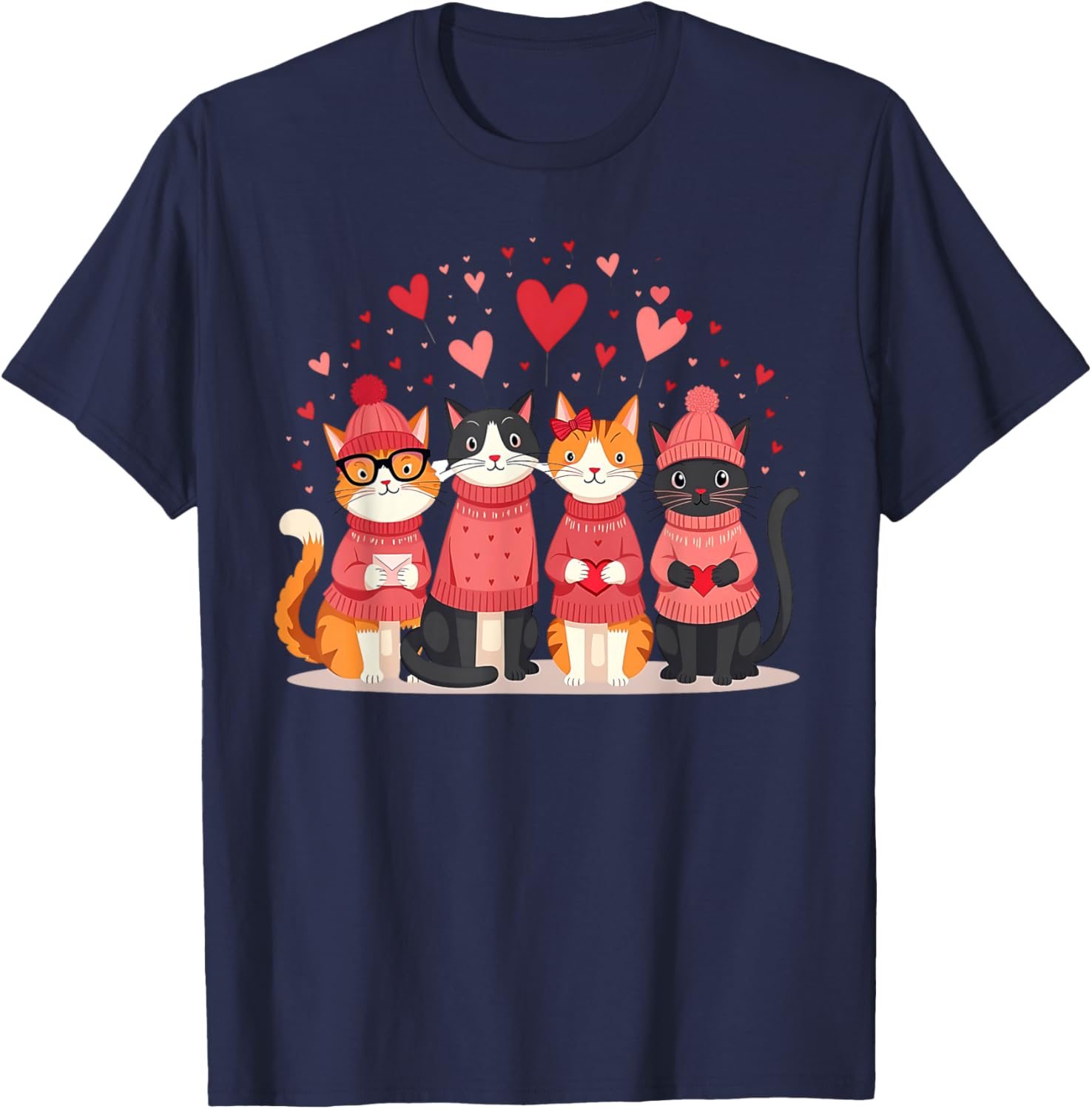 Happy Valentine Day Cat T-Shirt for Women and Girls - Perfect for Cat Lovers - 15