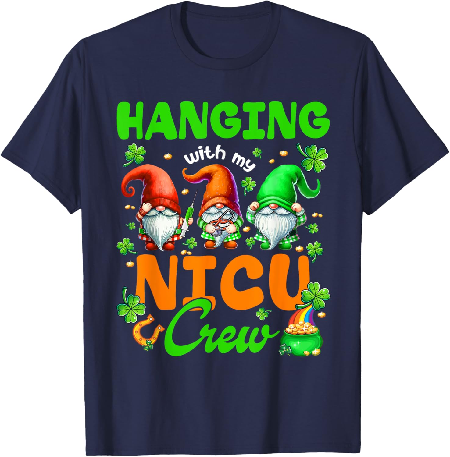 Adorable NICU Nurse Gnome St. Patrick's Day T-Shirt for Nurses and Friends - 8
