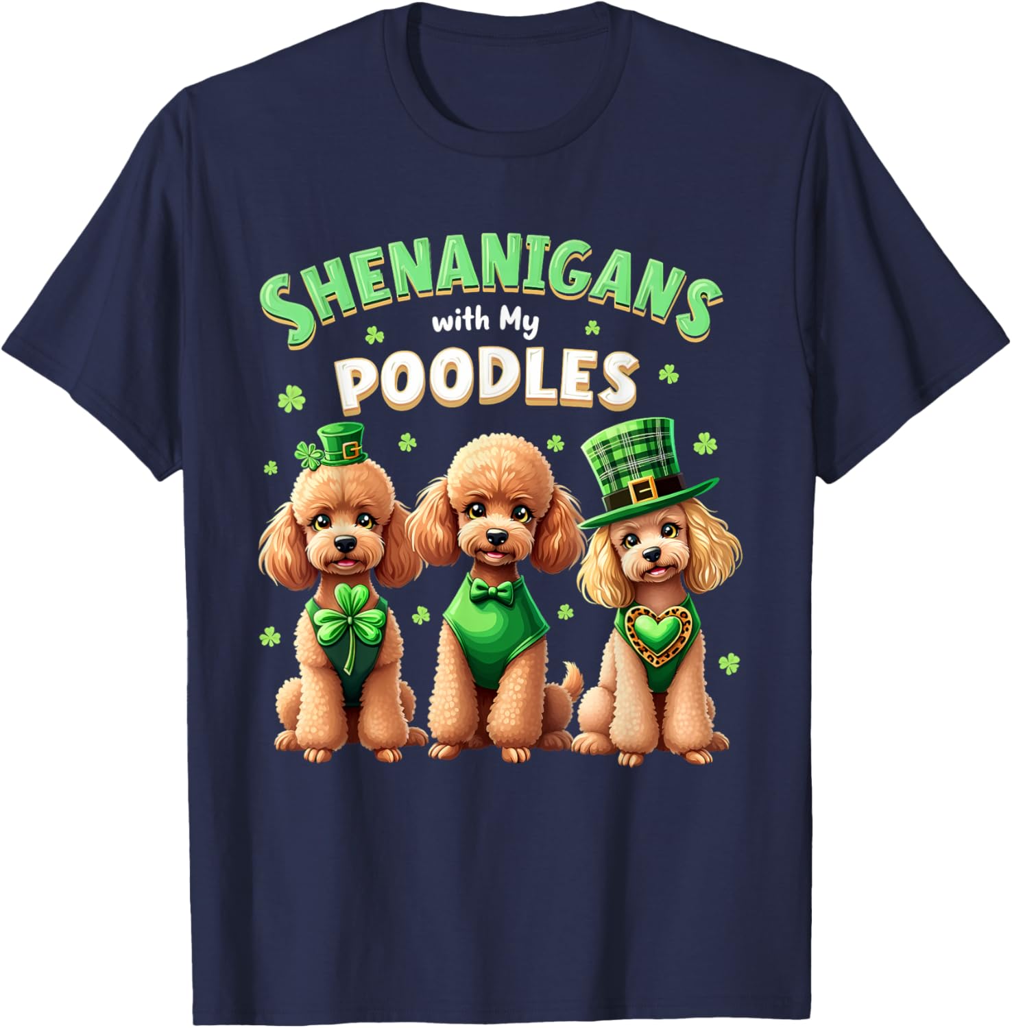 St Patricks Day Irish Poodle Shamrock T-Shirt for Fun Celebrations - 8