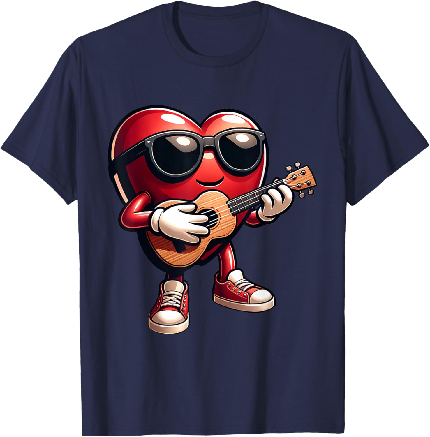 Heart Ukulele Love T-Shirt for Musicians Perfect for Valentine's Day - 17