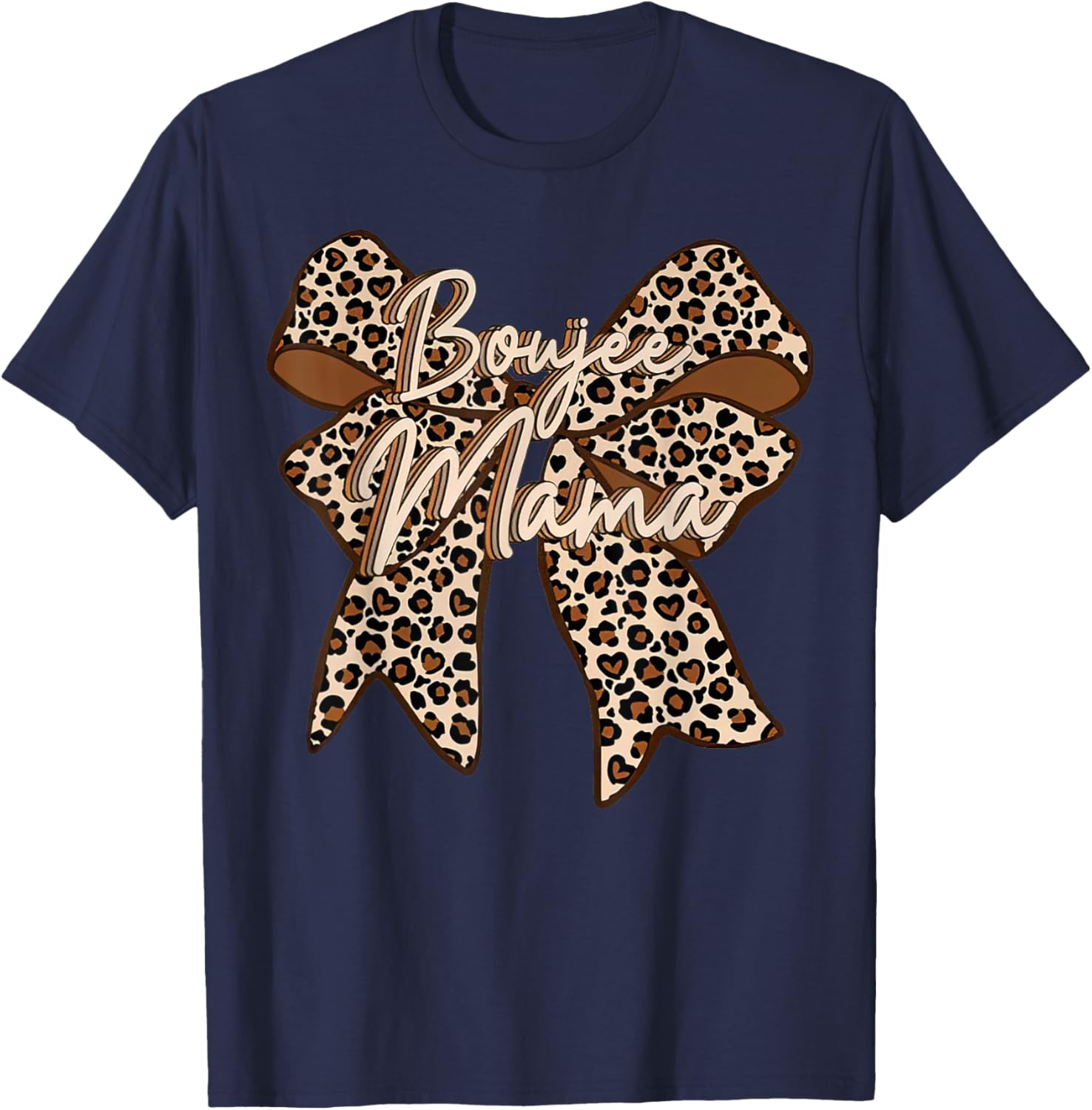 Boujee Mama Leopard Coquette Bow T-Shirt for Stylish Moms on Mother's Day - 24