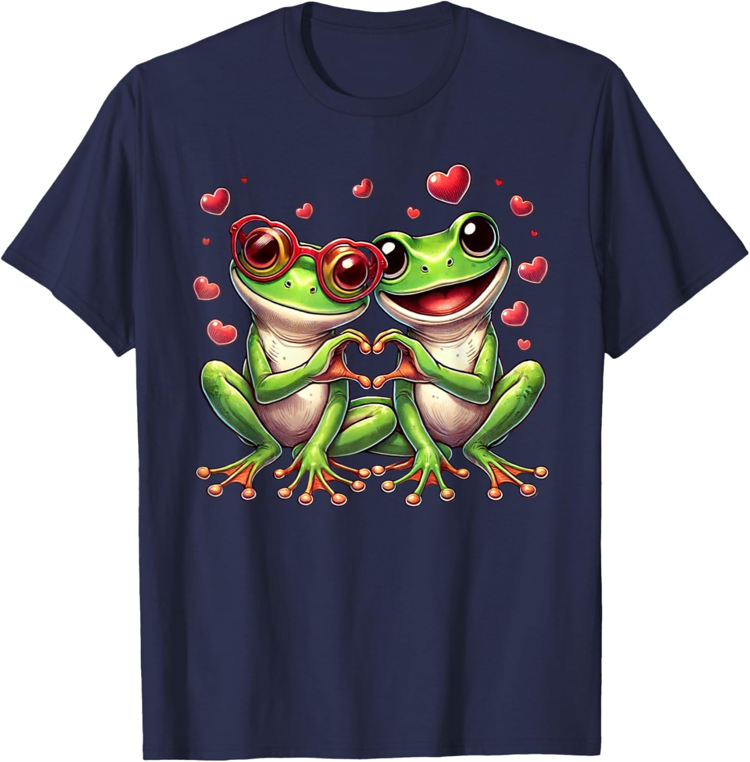 Funny Frog Heart Sign Valentine's T-Shirt for Women, Men, and Kids - 15