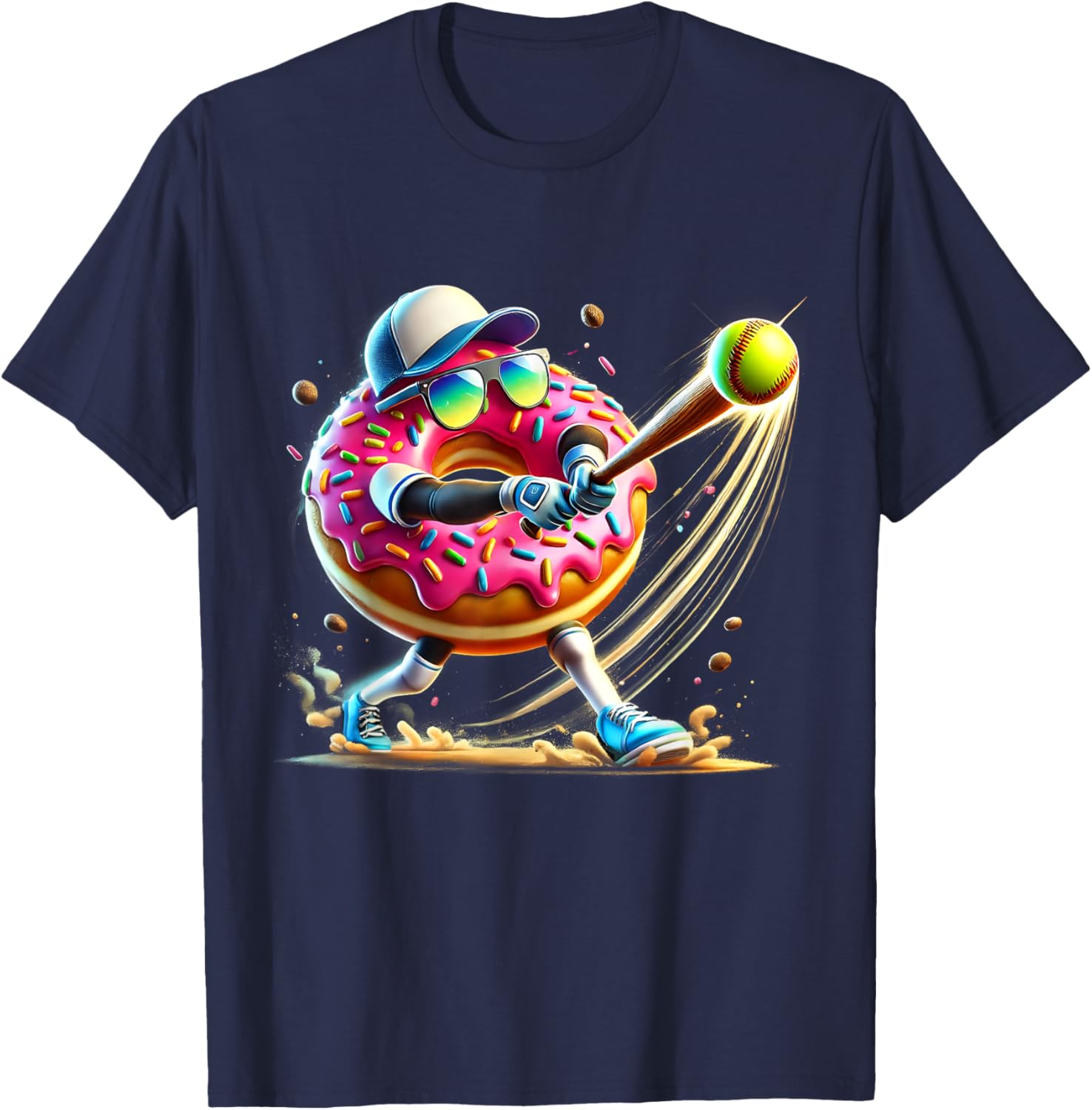 Donut Lover Softball Player T-Shirt Fun Sports Tee for All Ages - 15