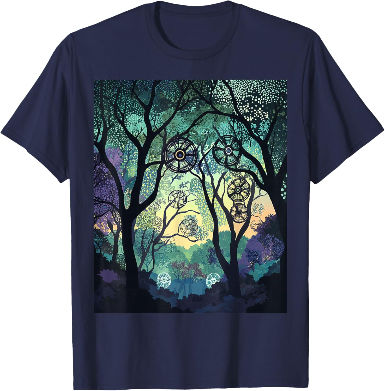 Dreamy Forest Geometric Nature Artwork T-Shirt for Nature Lovers - 2