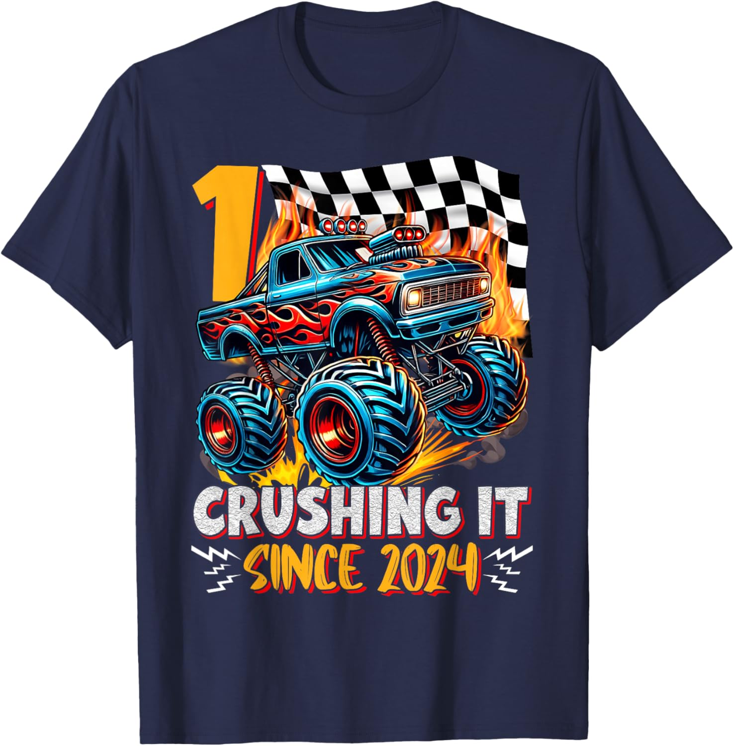 Birthday Monster Truck T-Shirt for 1 Year Old Boys - 1st Birthday Fun - 2