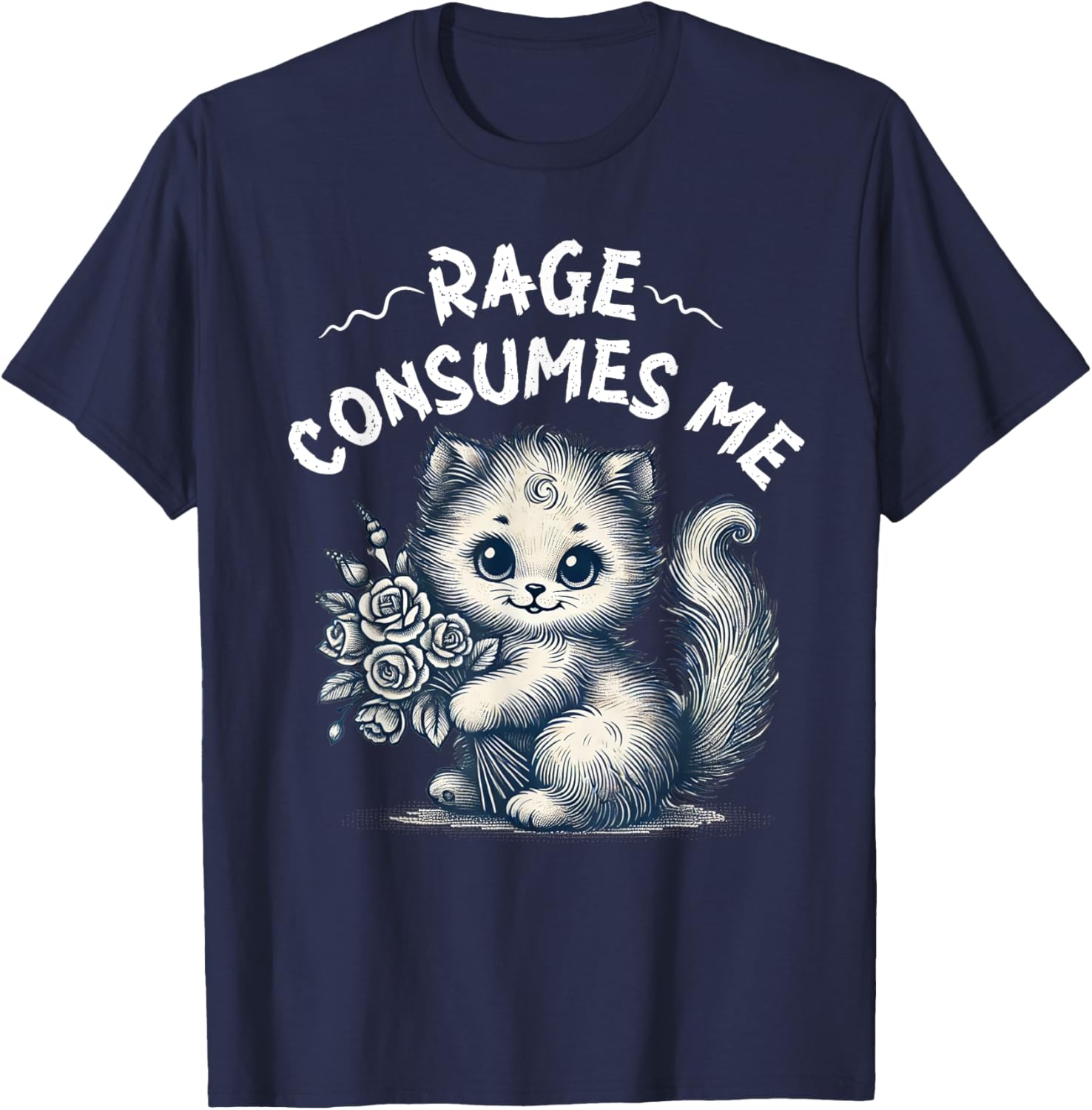 Cute Rage Consumes Me Cat Meme T-Shirt for Men and Women - 6