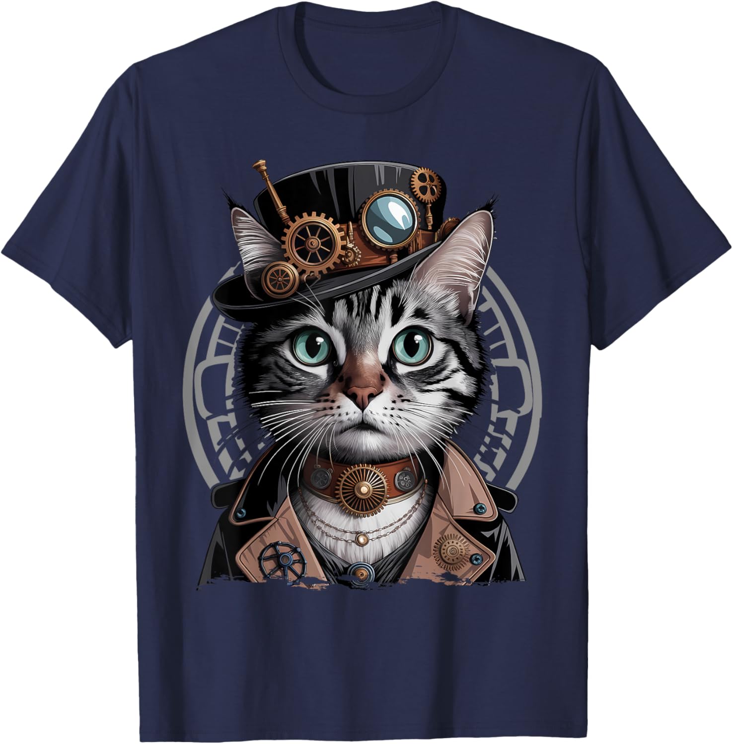 Steampunk Cat Graphic T-Shirt for Kittens - Trendy Fashion Tee - 1