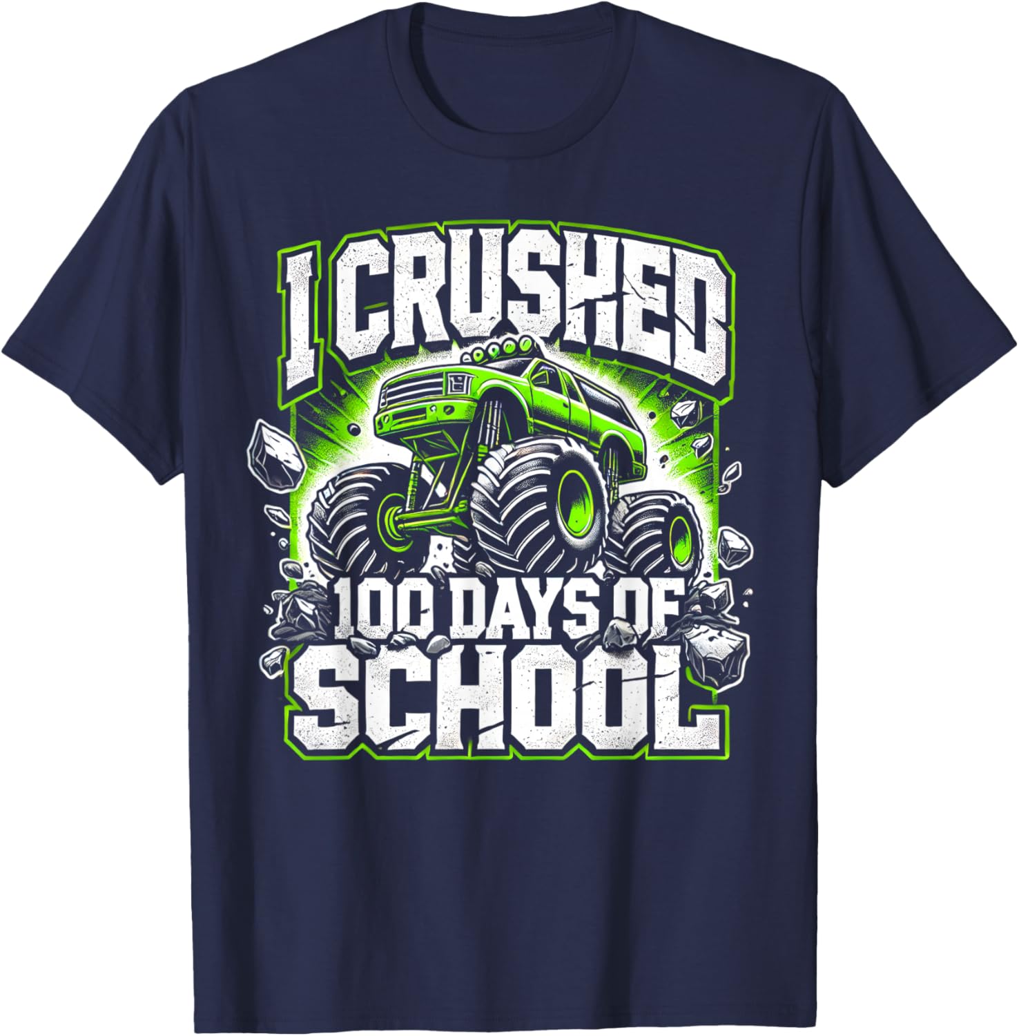 100 Days of School Monster Truck Shirt for Boys Fun 100th Day Celebration - 8
