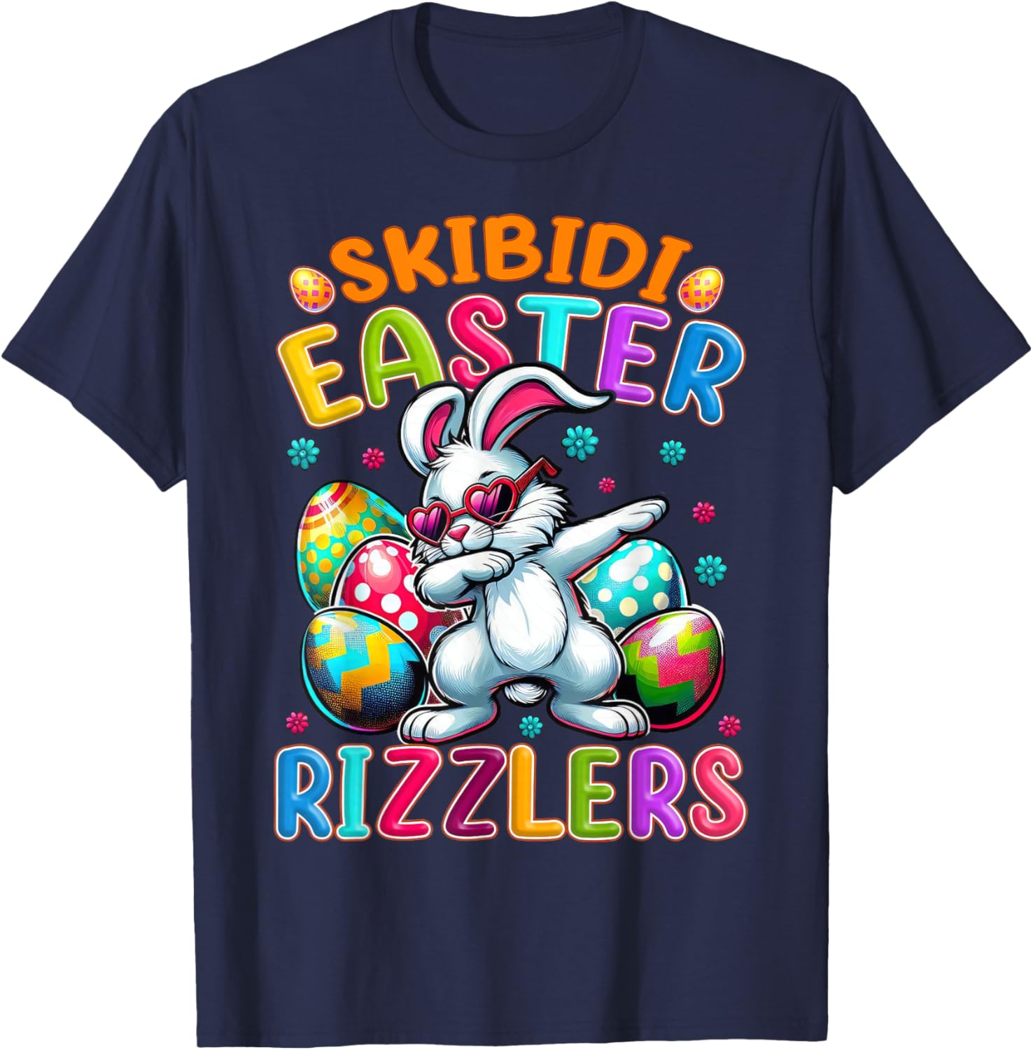 Dabbing Bunny Skibidi Easter Rizzlers T-Shirt for Gen Alpha Style - 27