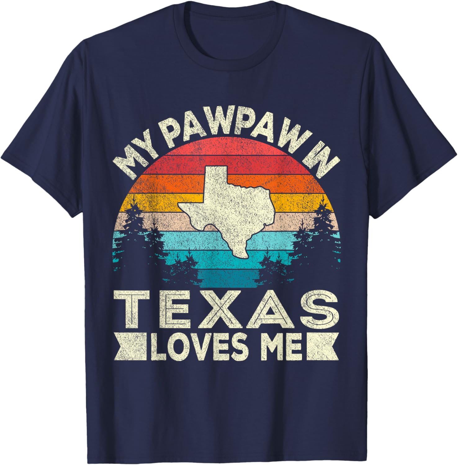 My PawPaw In Texas Loves Me Retro Grandpa T-Shirt for Proud Grandchildren - 21