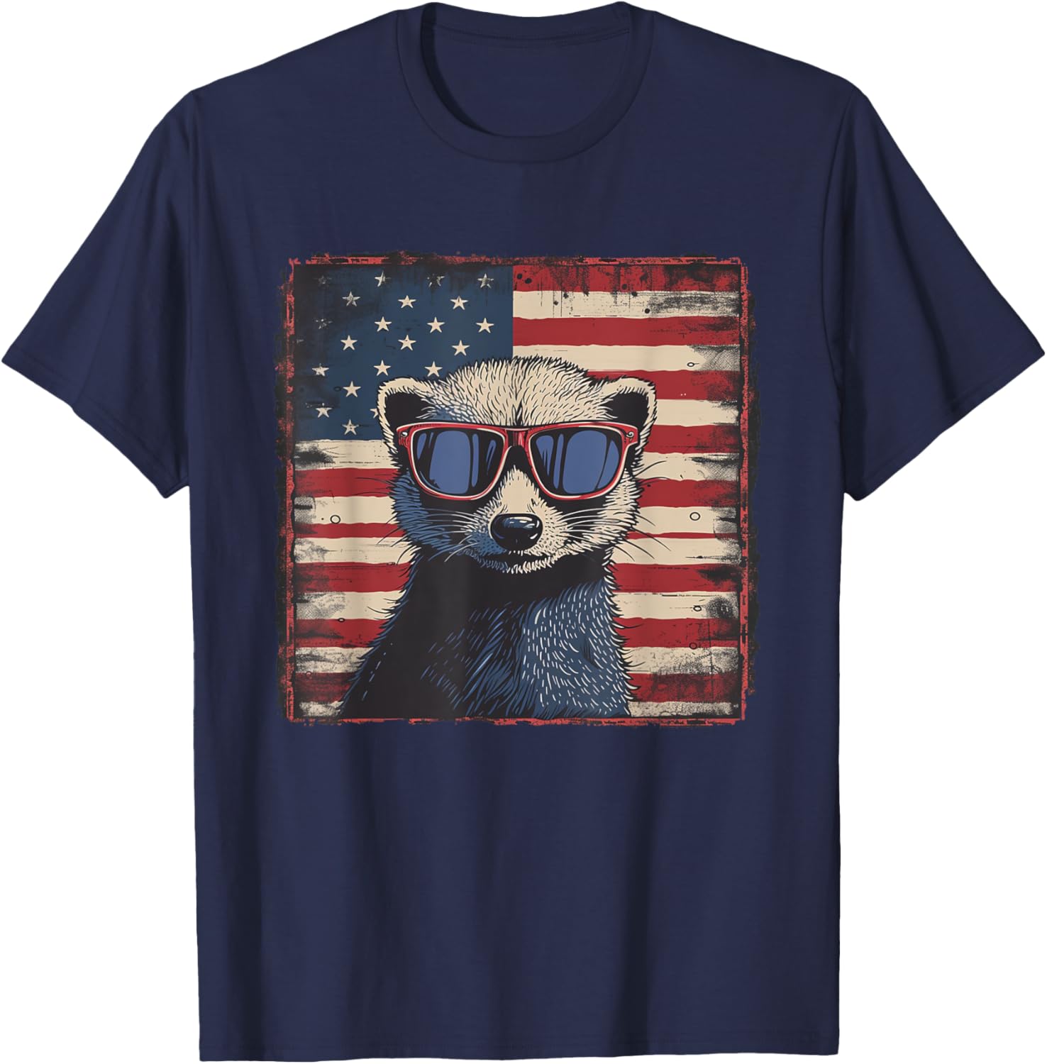 Patriotic Ferret USA Flag Shirt for 4th of July Fun Lovers - 10