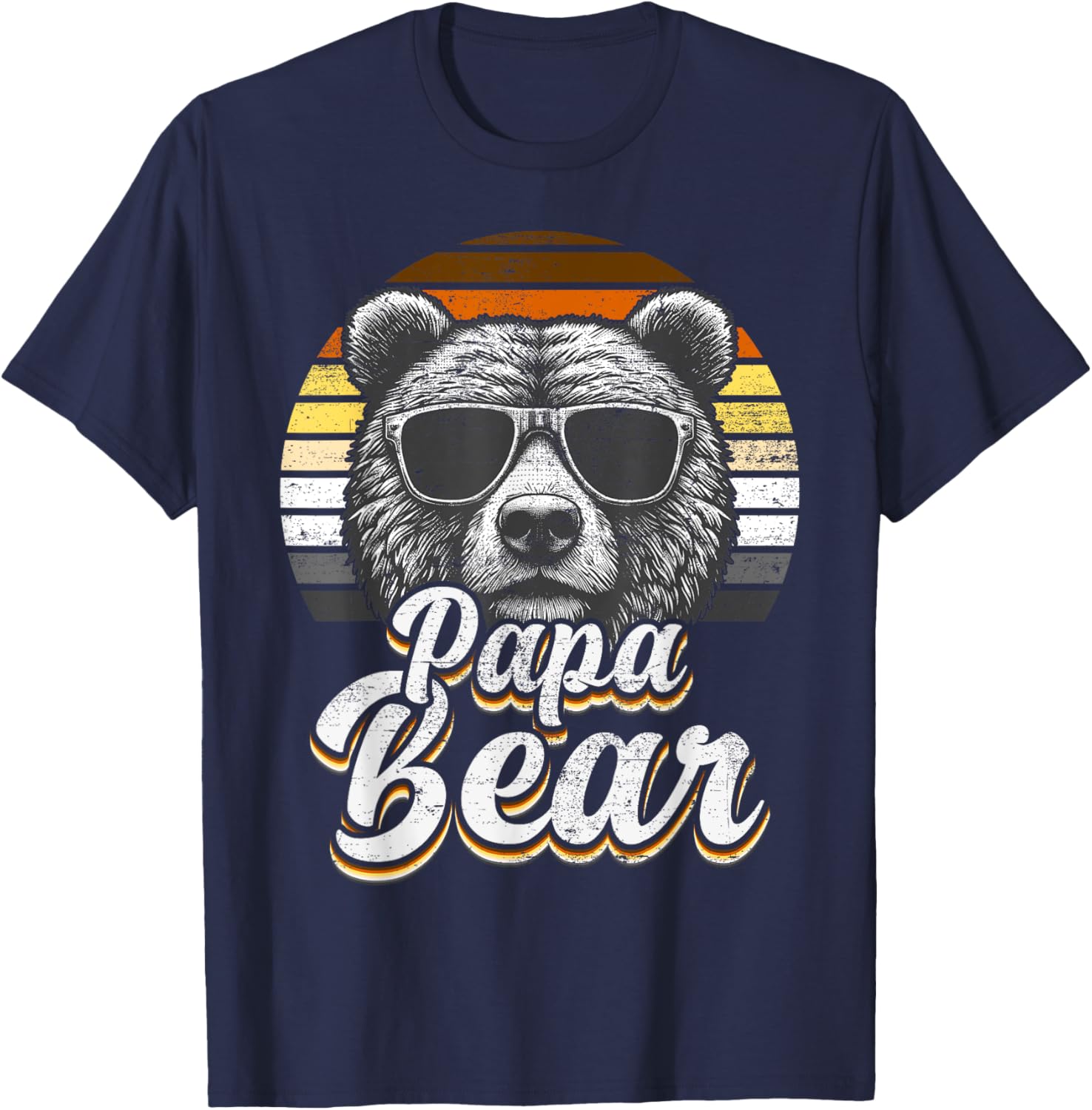 Papa Bear Gay Pride Retro Vintage Flag T-Shirt for LGBTQ+ Pride Fans - 3