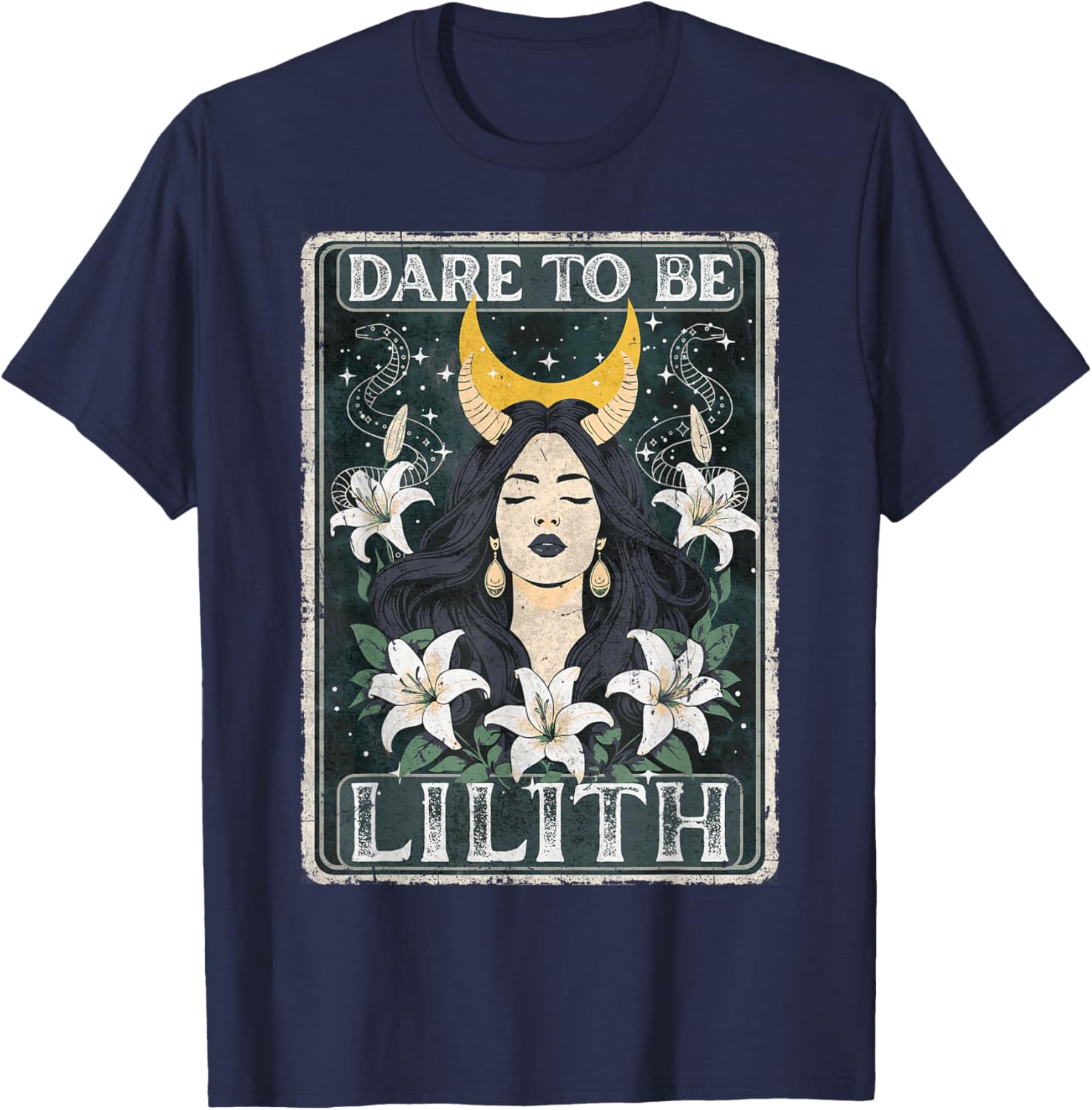 Lilith Tarot Card Goddess T-Shirt for Pagan Witches and Tarot Lovers - 3