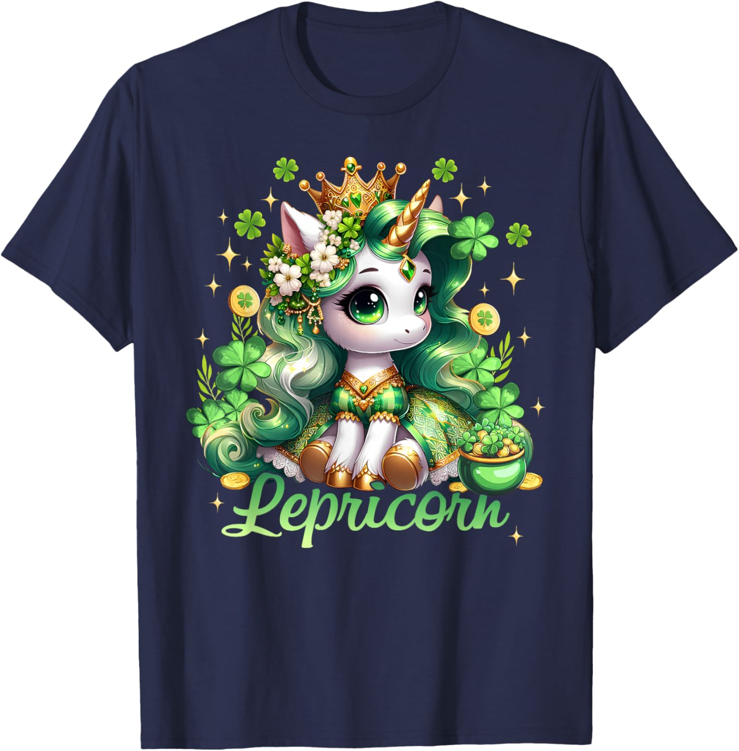 Lepricorn Unicorn St Patricks Day Girls T-Shirt for Kids Fun Style - 15