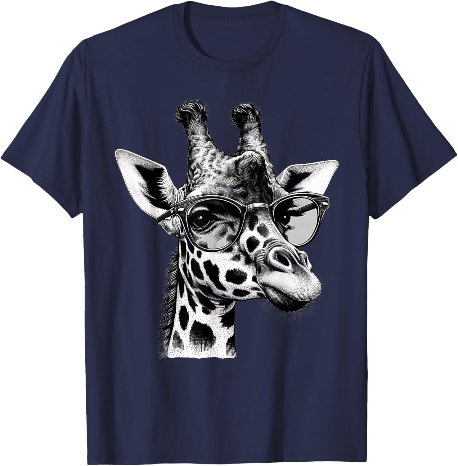Cute Giraffe Glasses T-Shirt for Wildlife Animal Lovers and Enthusiasts - 4