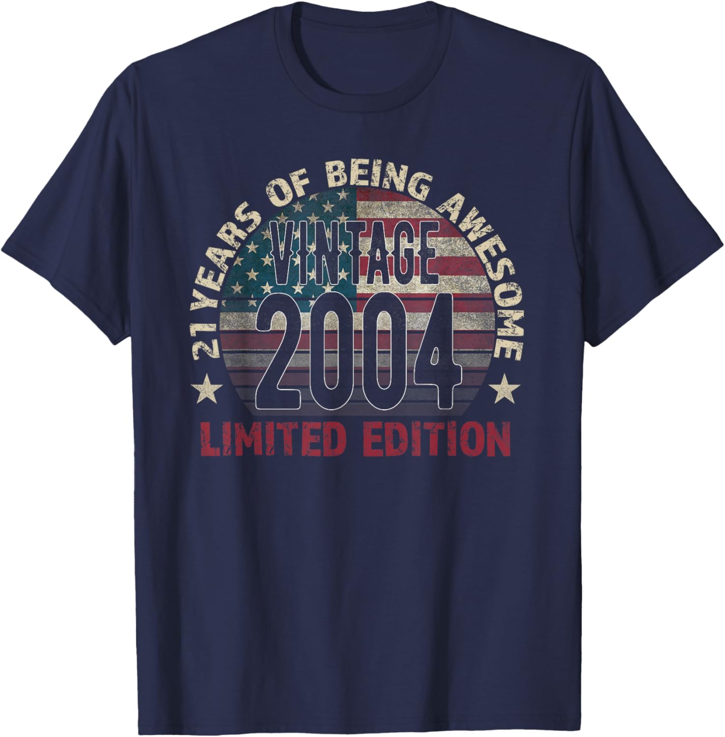 Vintage 21st Birthday Gift T-Shirt for Men Born in 2004 - 1