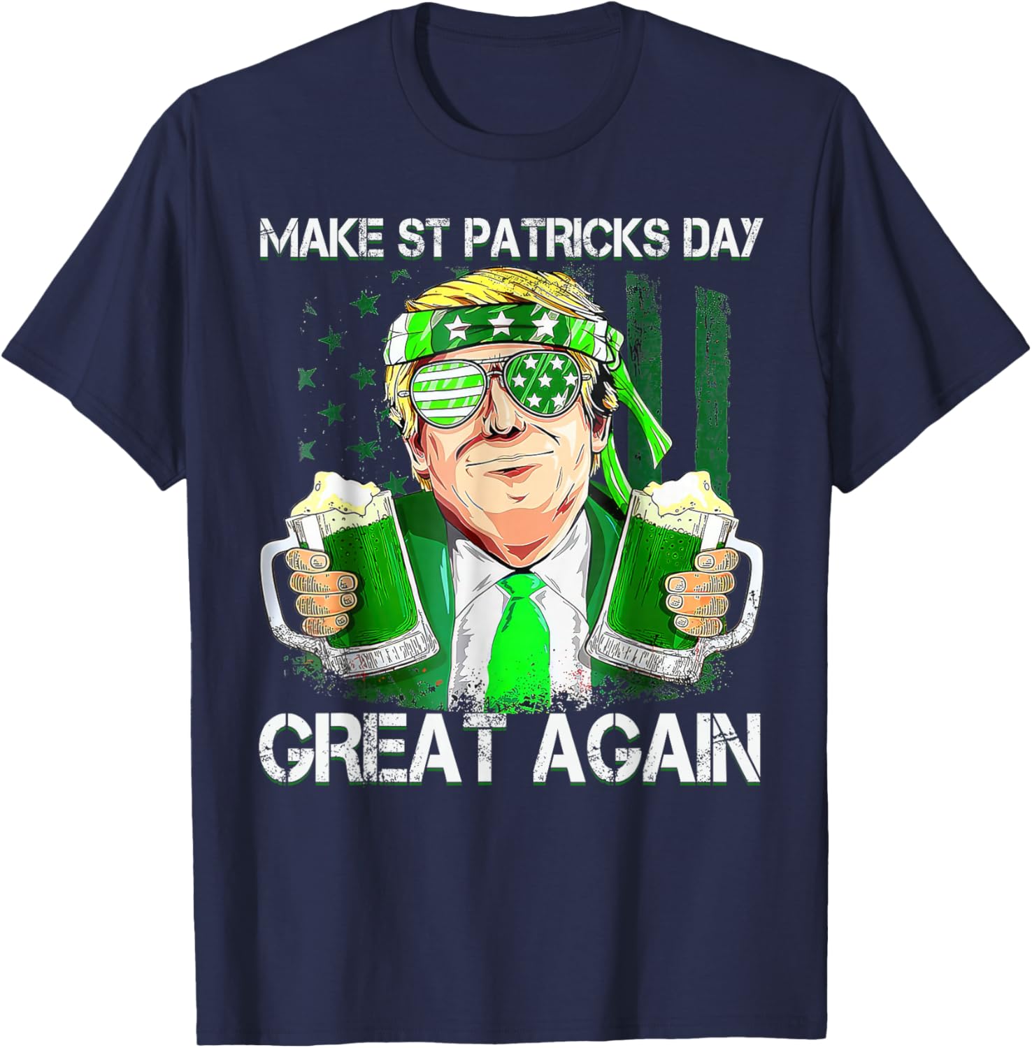 Funny St Patricks Day T-Shirt for Men and Women with US Flag Design - 21