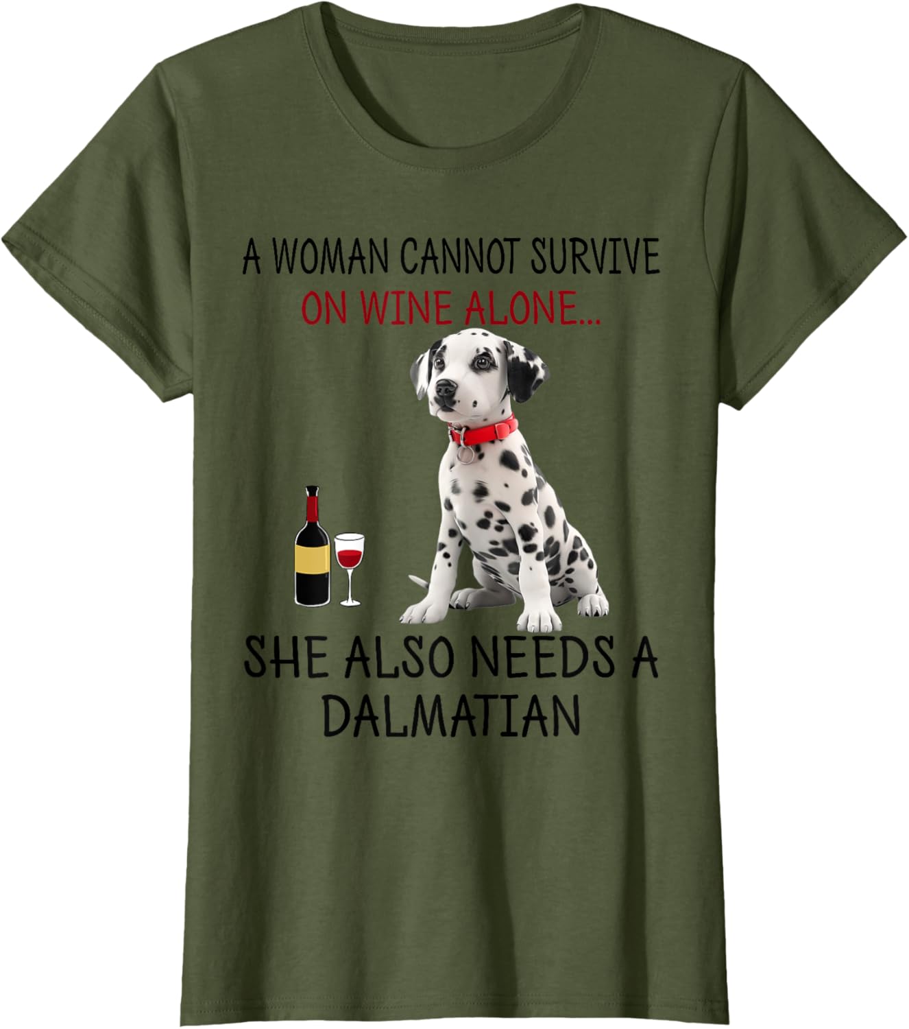 Funny Dalmatian Dog T-Shirt for Women Who Love Wine and Humor - 20