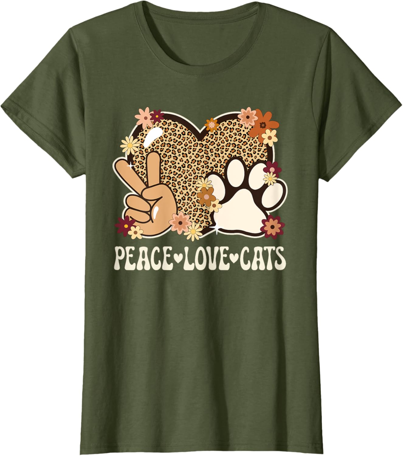 Cute Cat Lover T-Shirt with Leopard Print for Stylish Women - 7