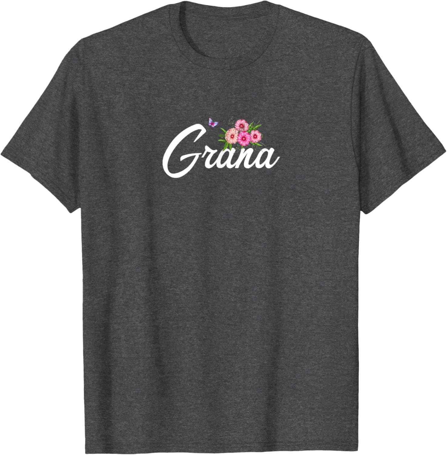 Grana T-Shirt with Flowers and Butterfly for Grandma and Mom Gift - 14