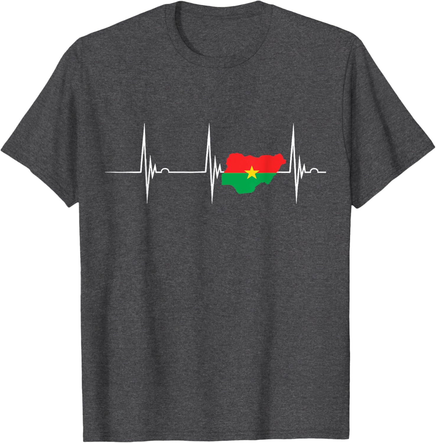 Burkina Faso Heartbeat EKG Pulse Flag T-Shirt for Proud Burkina Fasoans - 8