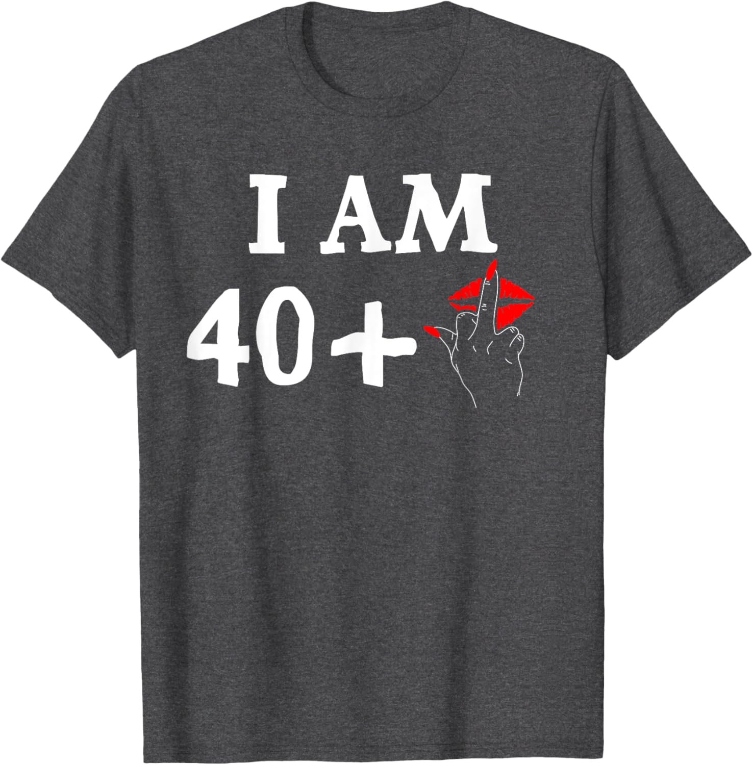 Funny 40th Birthday T-Shirt for Women I Am 40 Plus 1 Middle Finger Tee - 9