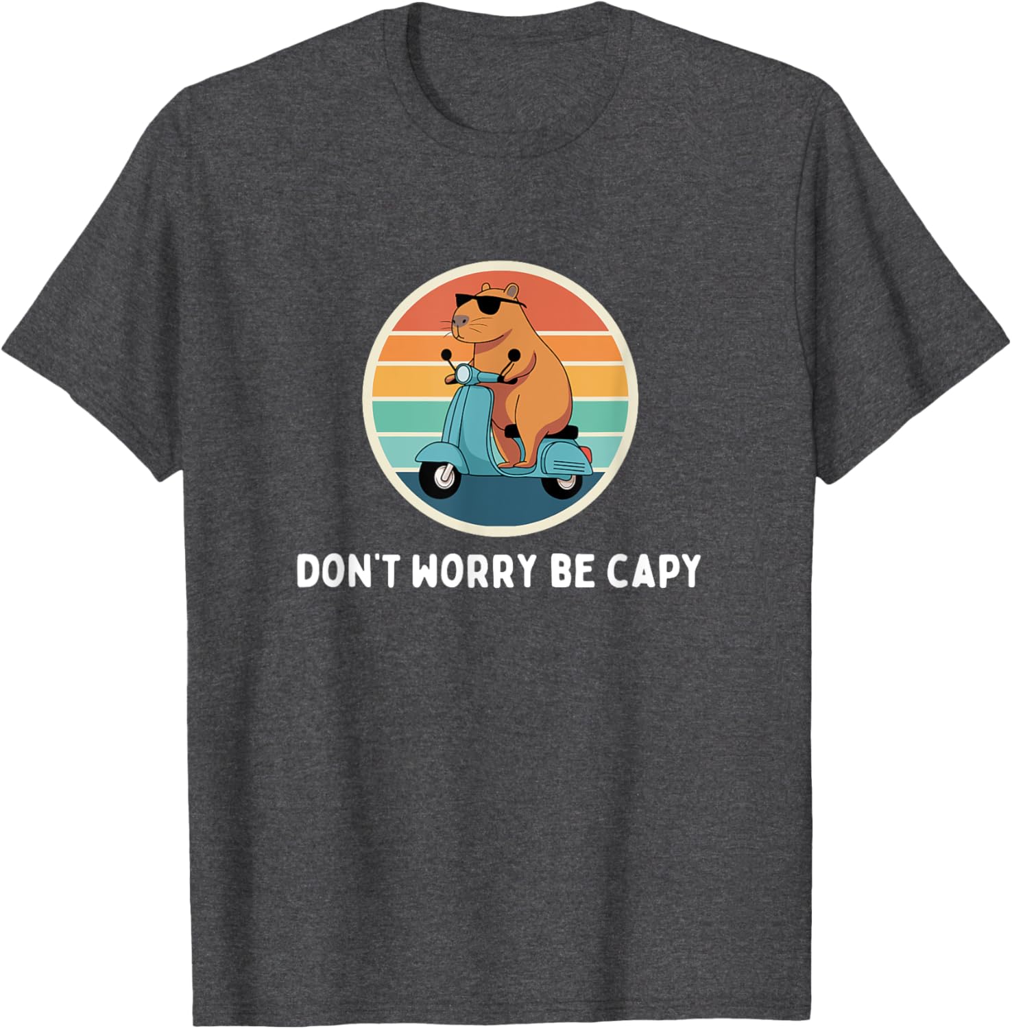 Funny Capybara T-Shirt Don't Worry Be Capy Cute Rodent Apparel - 20