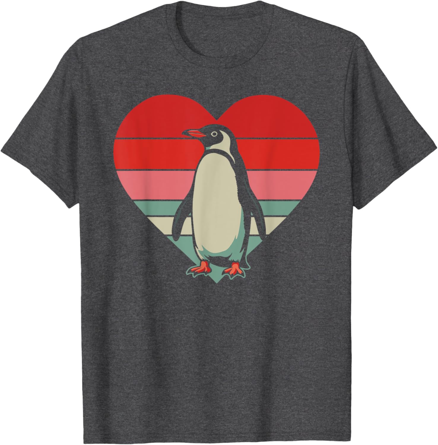 Retro Penguin Heart Vintage Valentine T-Shirt for Family Fun - 9