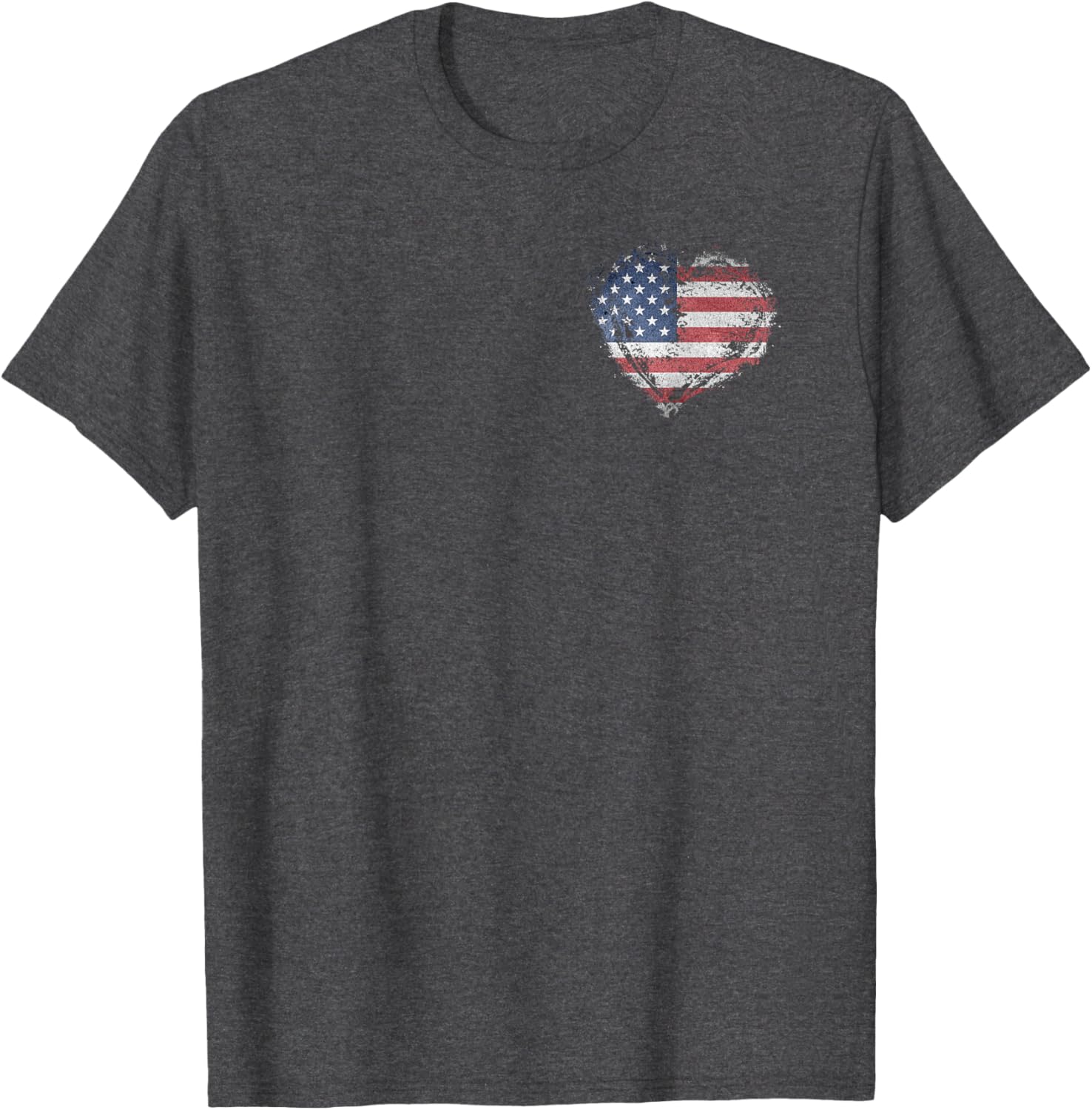 Stylish Heart Shape American Flag T-Shirt for All-American Fashion - 6