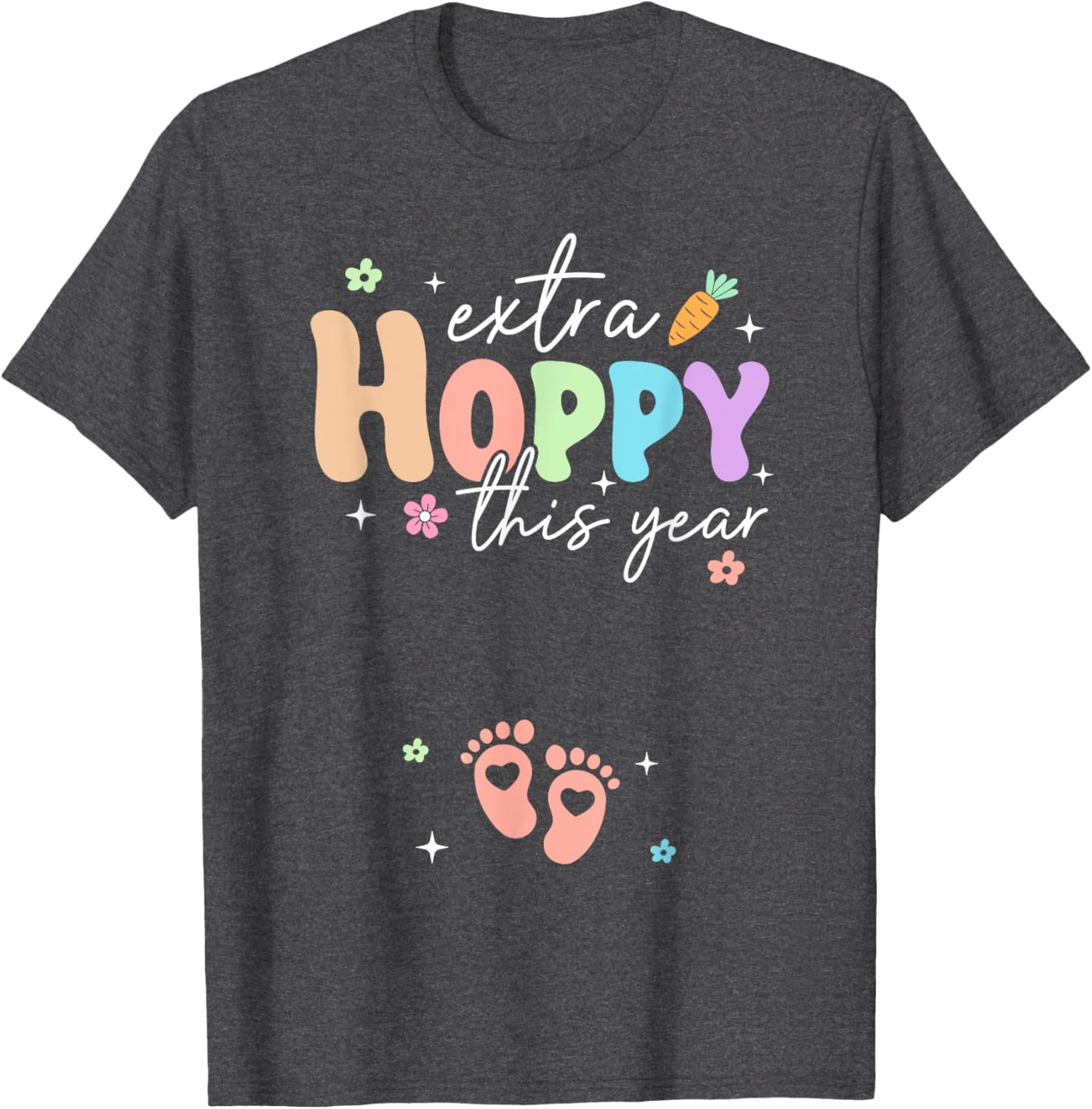 Expecting Baby Footprints Easter Day Gender Reveal T-Shirt for Moms - 2