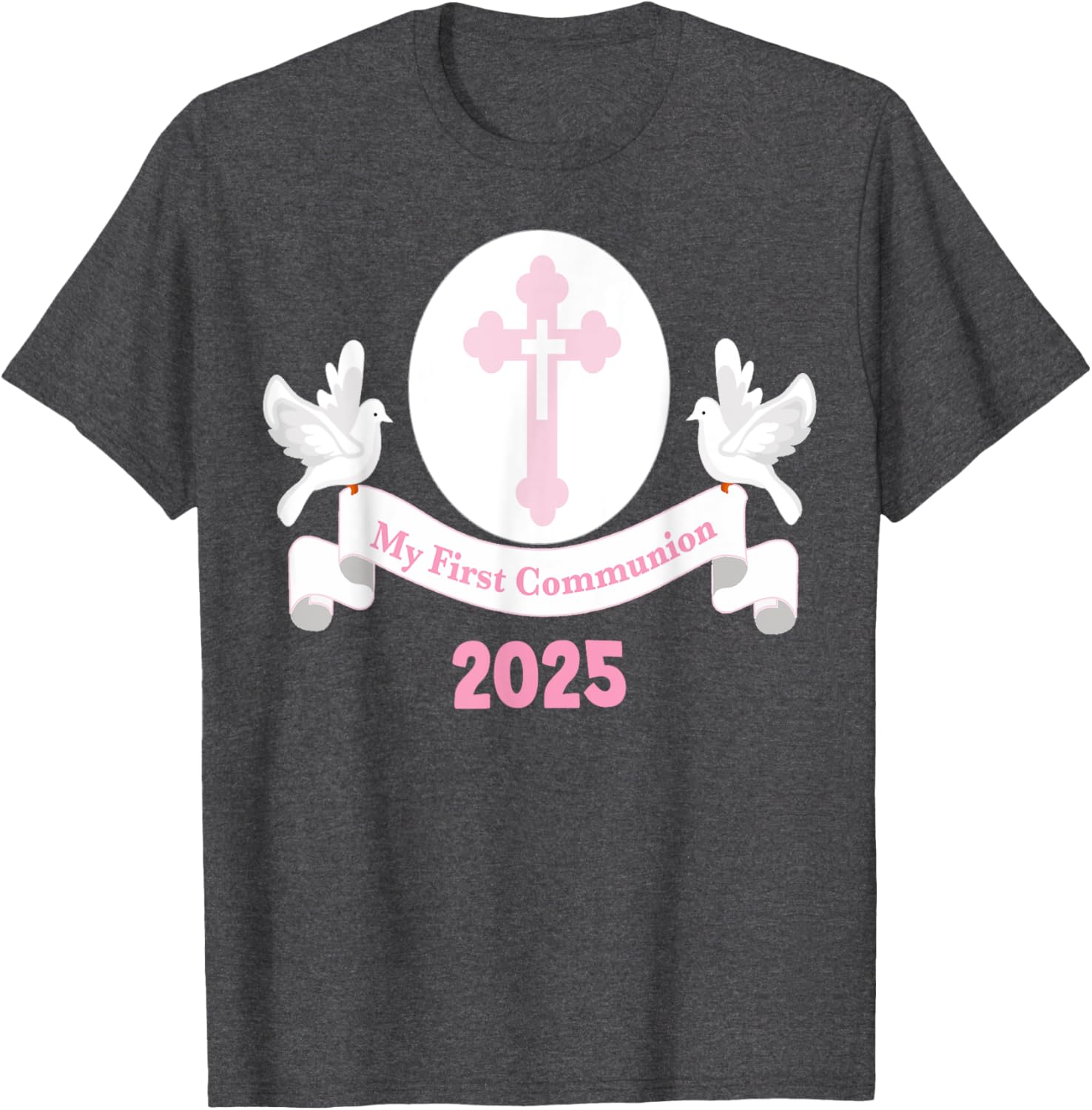 First Communion Girls Pink Cross T-Shirt for Daughter or Niece 2025 - 4
