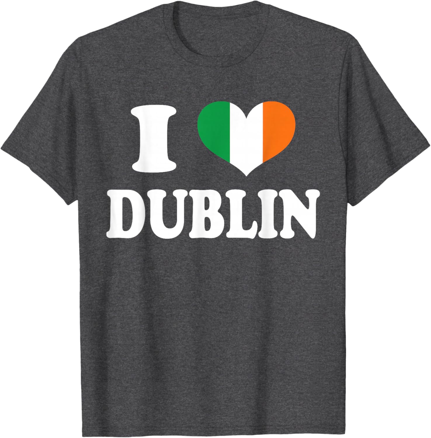 I Love Dublin St Patricks Day T-Shirt with Ireland Flag Heart Design - 1