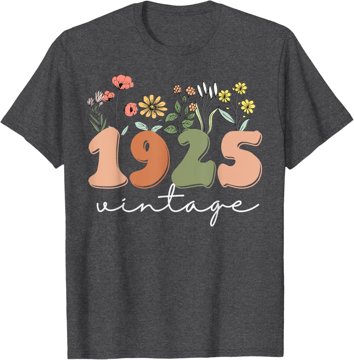 100 Years Old Vintage 1925 Wildflower Women's 100th Birthday T-Shirt - 18