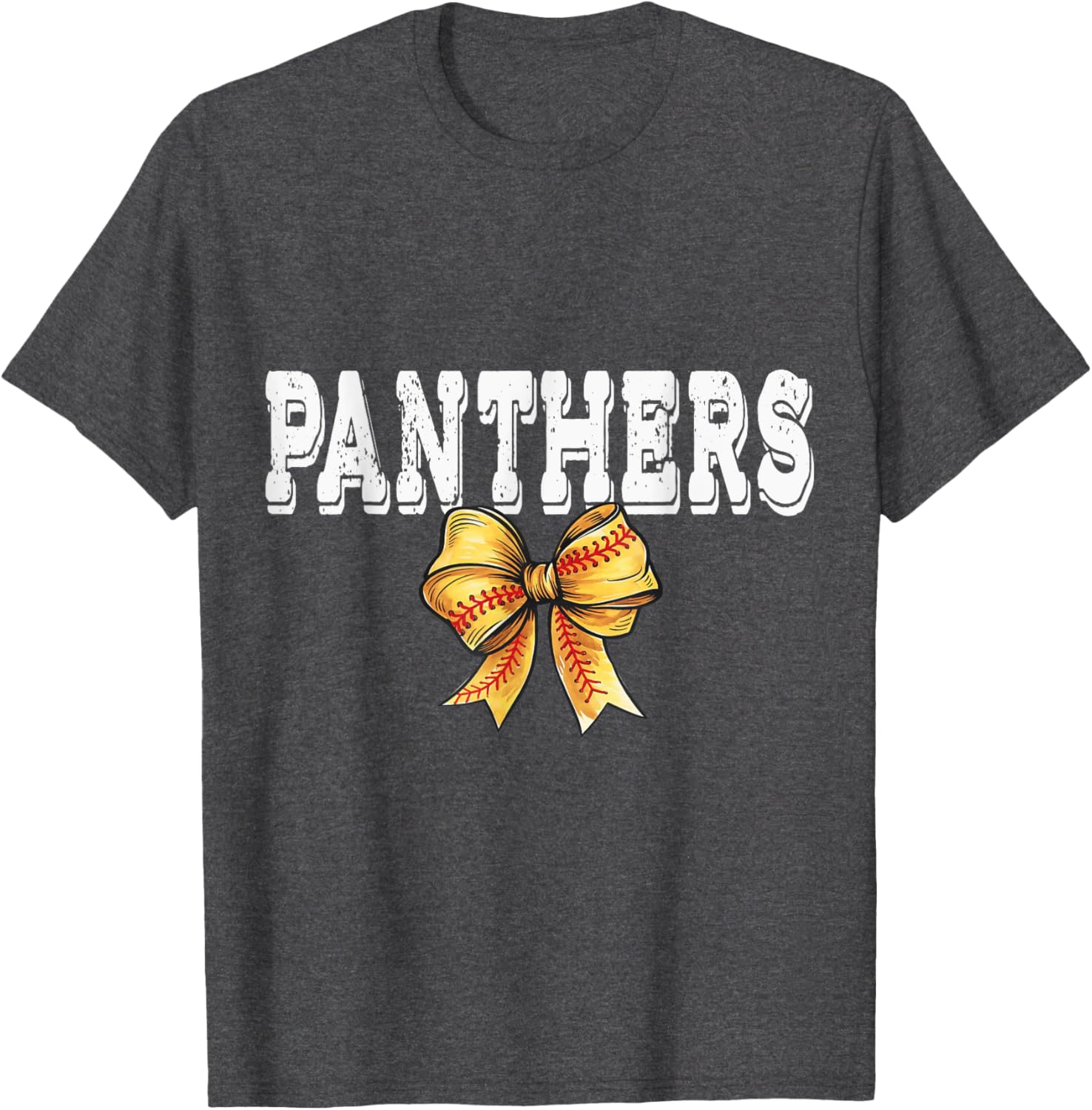 Coquette Panther Softball Game Day Bow T-Shirt for Team Spirit and Style - 15