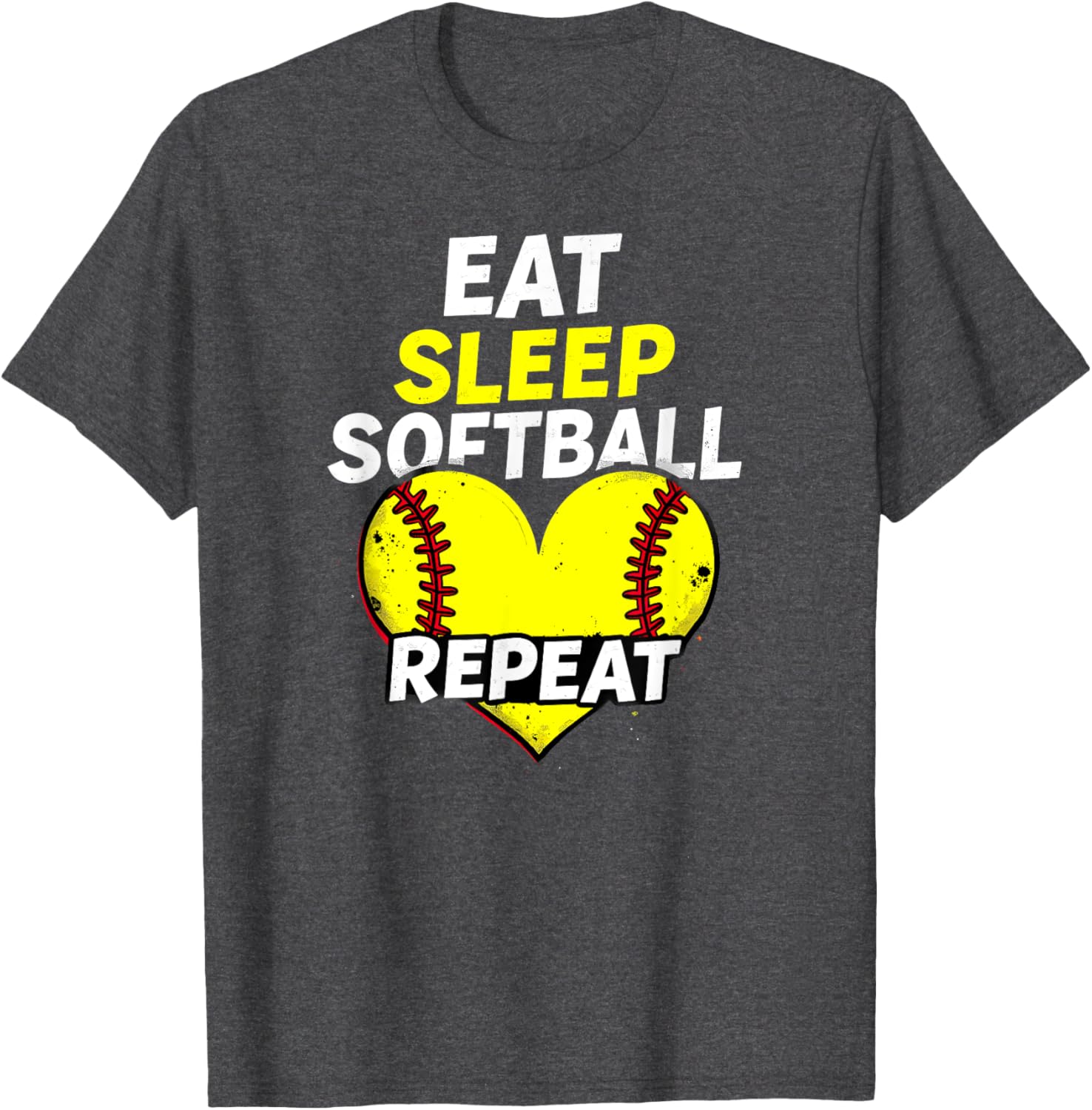 Eat Sleep Softball Repeat Girls T-Shirt Fun Sports Apparel for Fans - 5