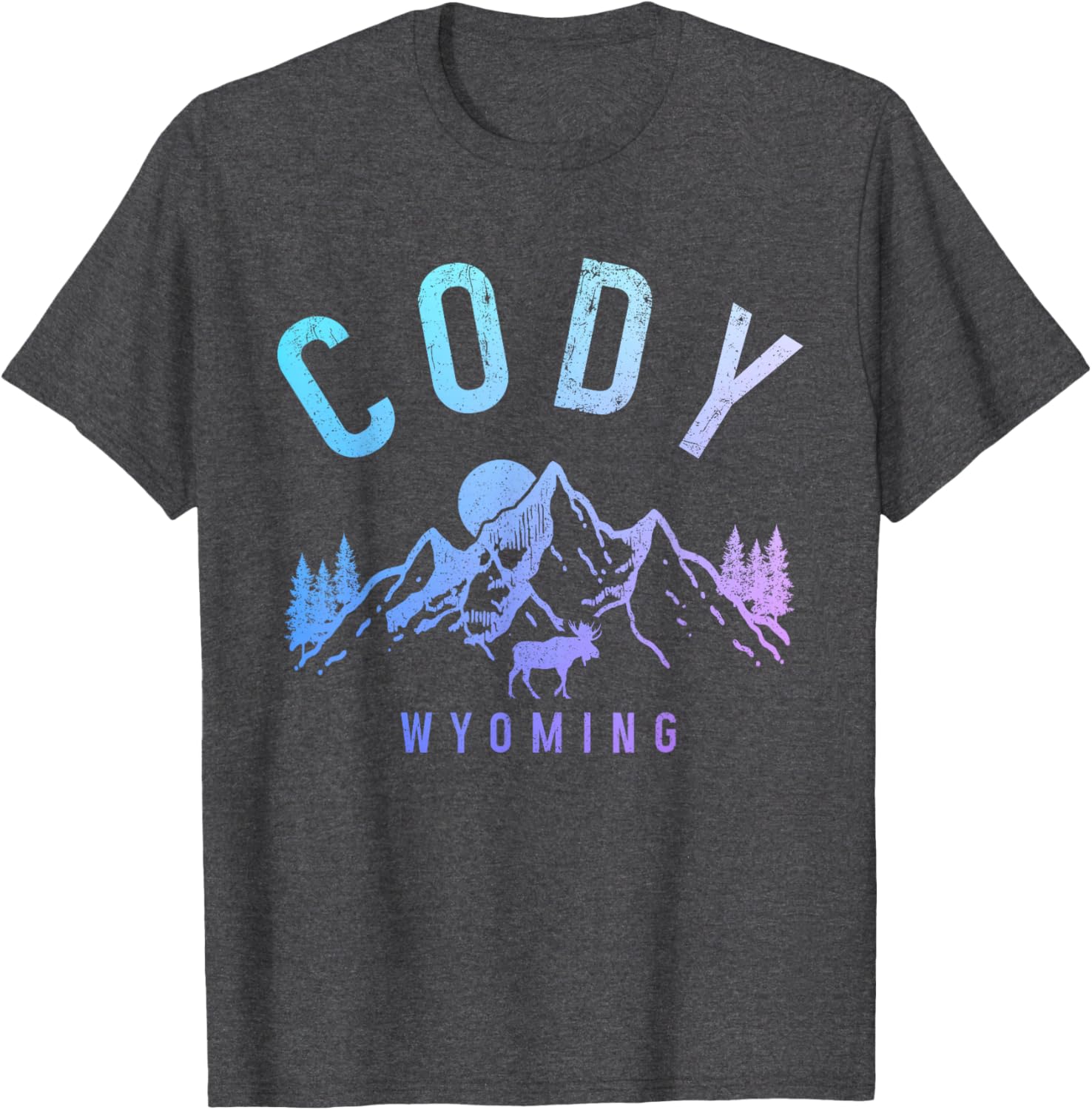 Cody Wyoming Vintage Moose Mountains T-Shirt for Nature Lovers - 2