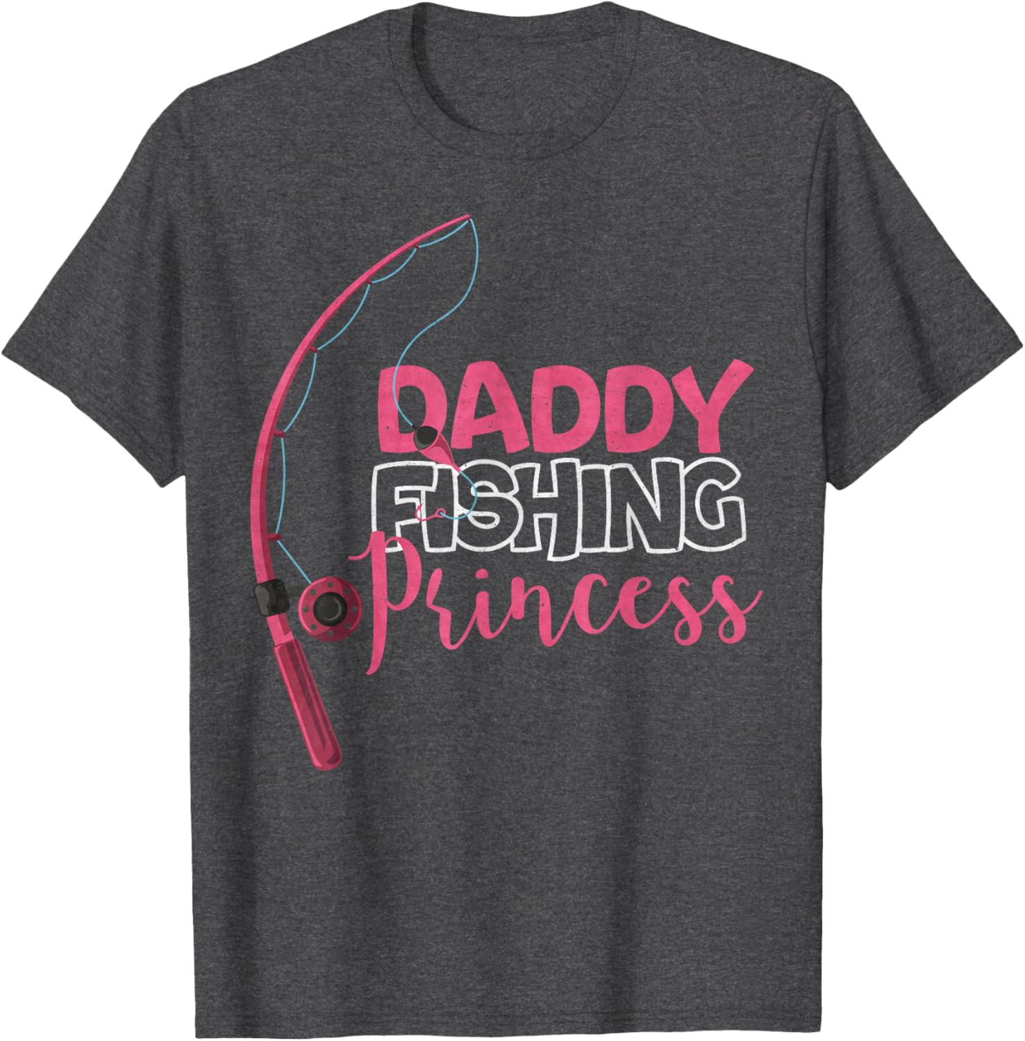Funny Daddy's Fishing Princess T-Shirt for Girls - Cute Kids Apparel - 12