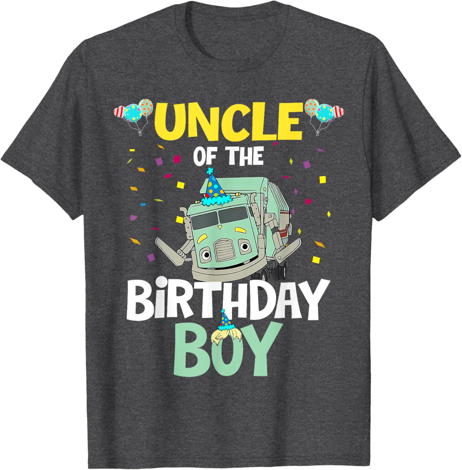 Uncle of the Birthday Boy Garbage Truck T-Shirt Fun Recycling Gift - 13