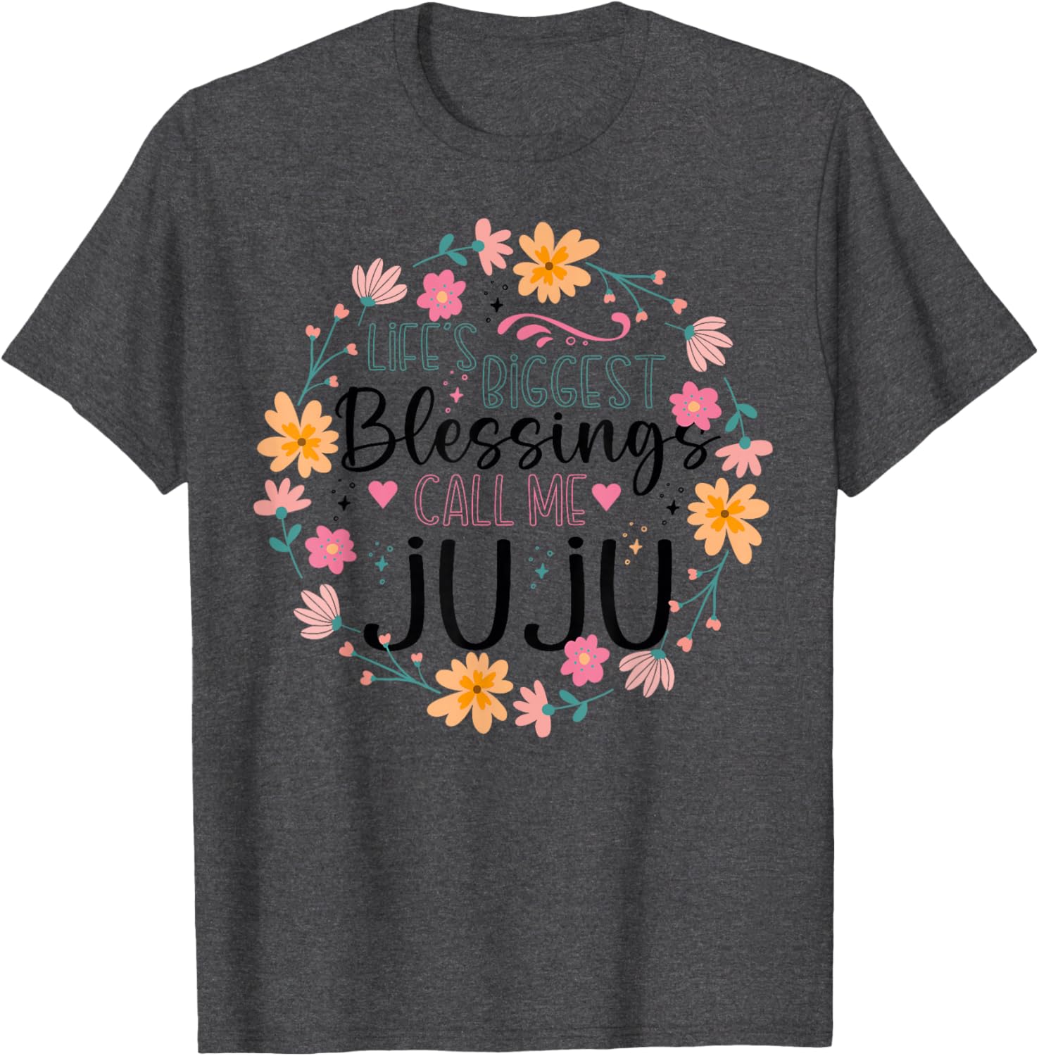 Floral Grandma T-Shirt Life's Greatest Blessings Call Me Juju Gift - 11