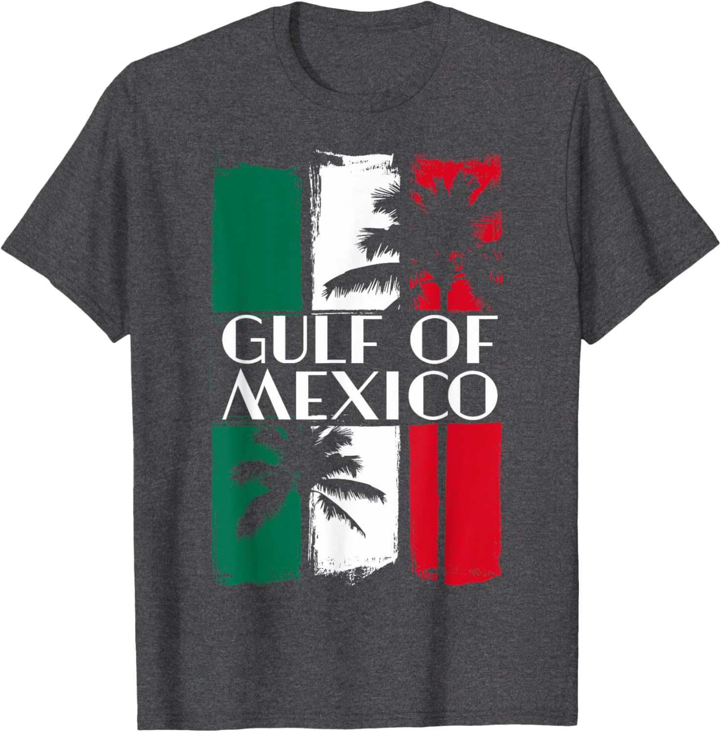 Gulf of Mexico T-Shirt with Mexican Flag Colors and Palm Trees - 3