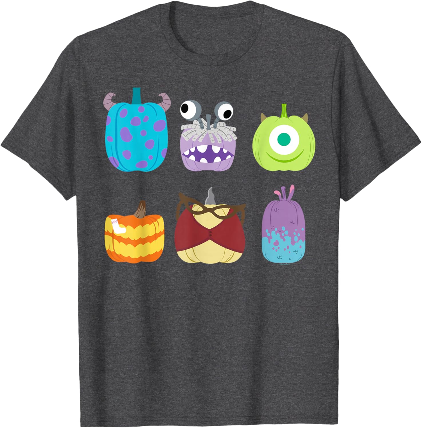 Disney Pixar Monsters Inc Halloween Pumpkin Grid T-Shirt for Kids and Adults - 10