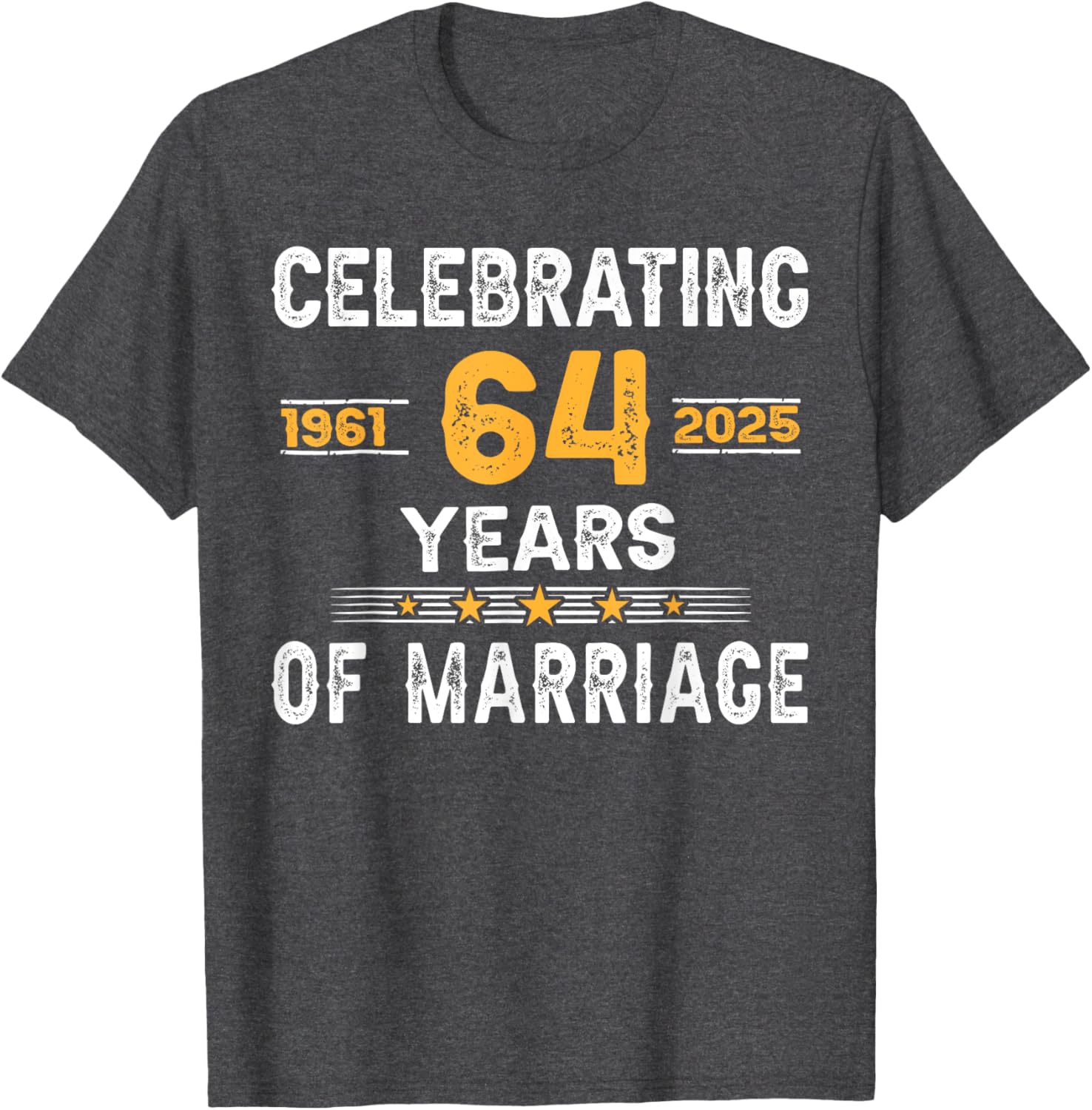 64th Wedding Anniversary T-Shirt for Couples Celebrating 64 Years of Love - 7