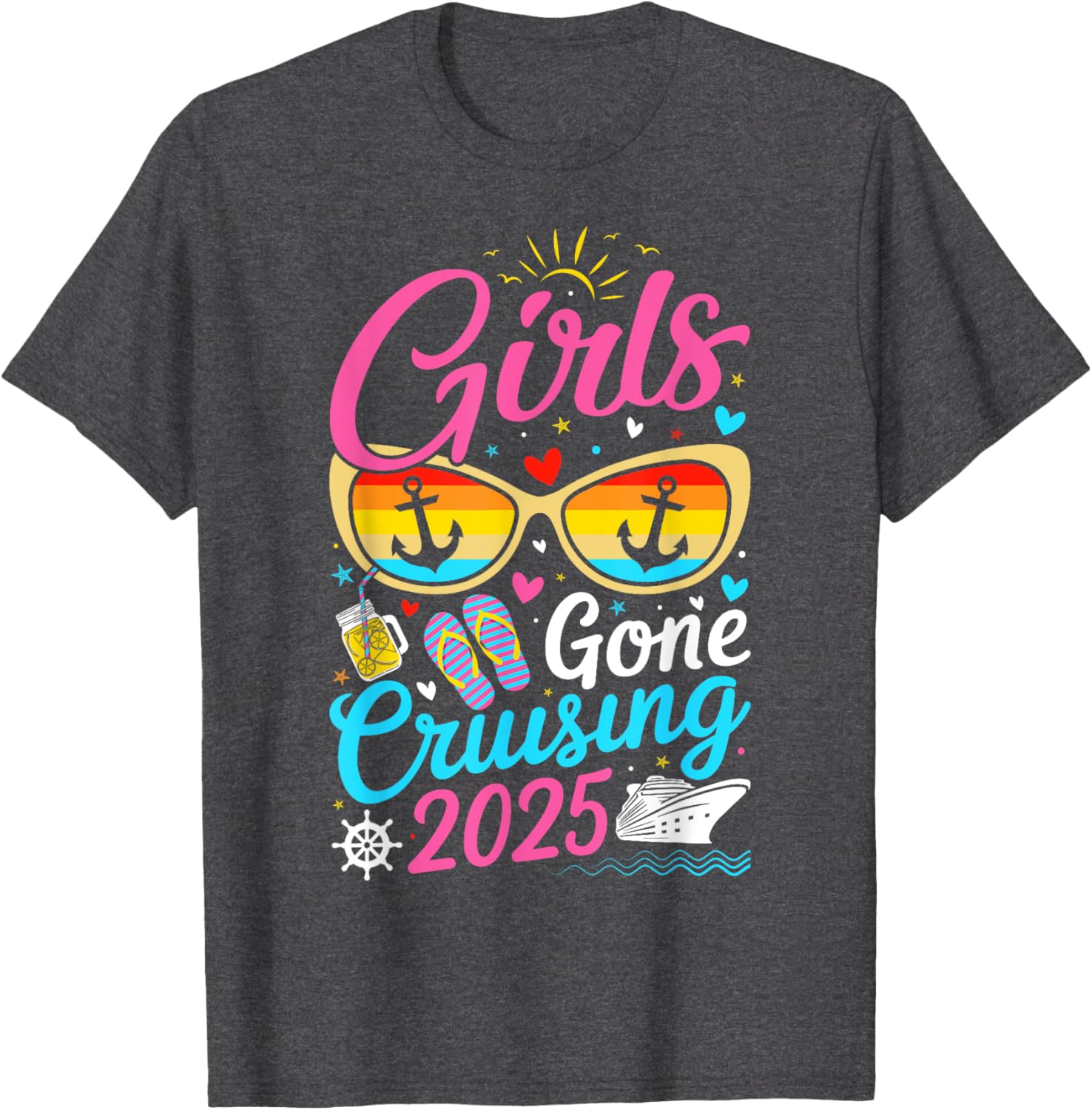 Girls Gone Cruising Vacation 2025 Party Cruise T-Shirt for Fun Adventures - 4