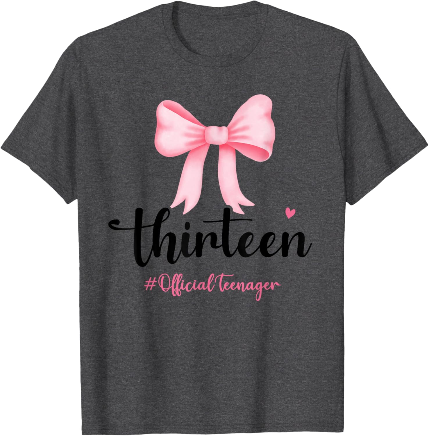 Birthday Girl Pink Coquette Bow T-Shirt for Trendy 13 Year Olds - 2