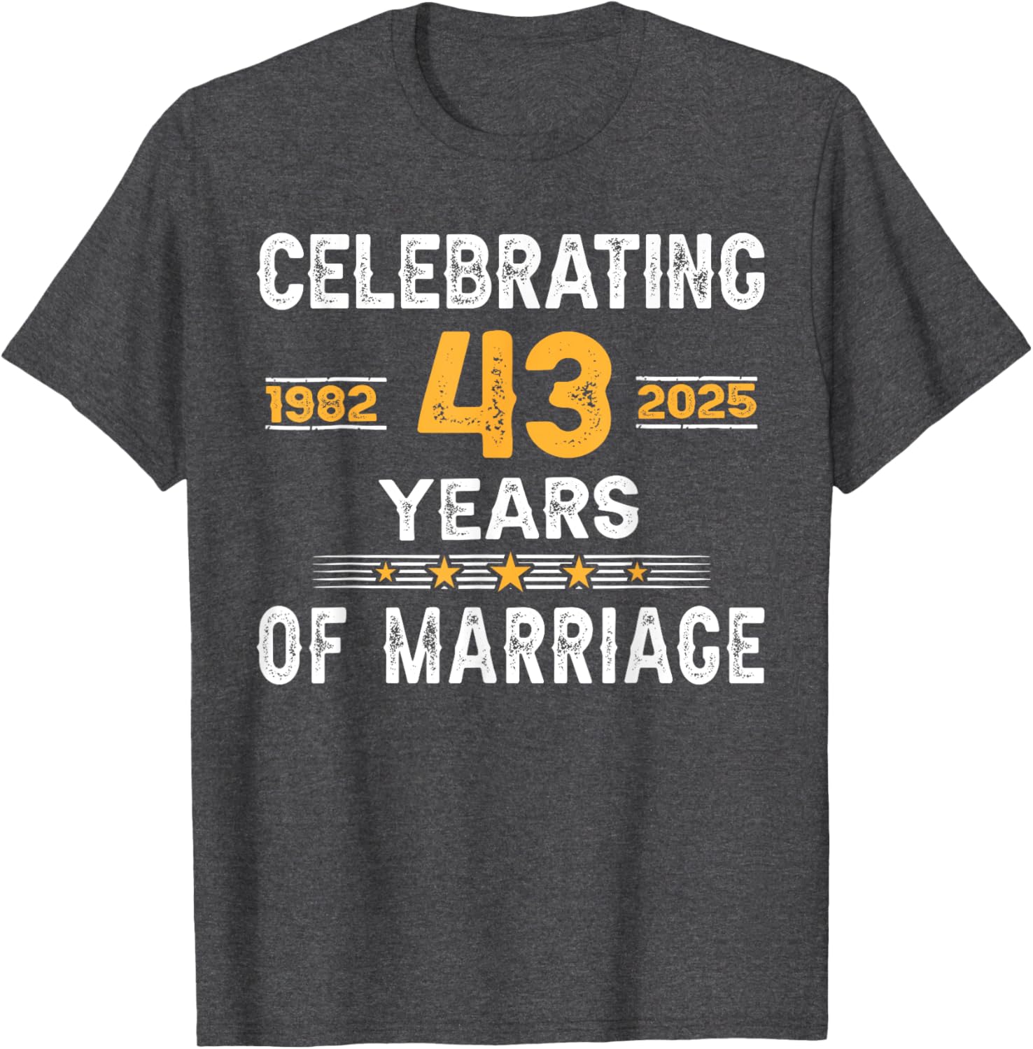 43rd Wedding Anniversary T-Shirt for Couples Married Since 1982 - 1