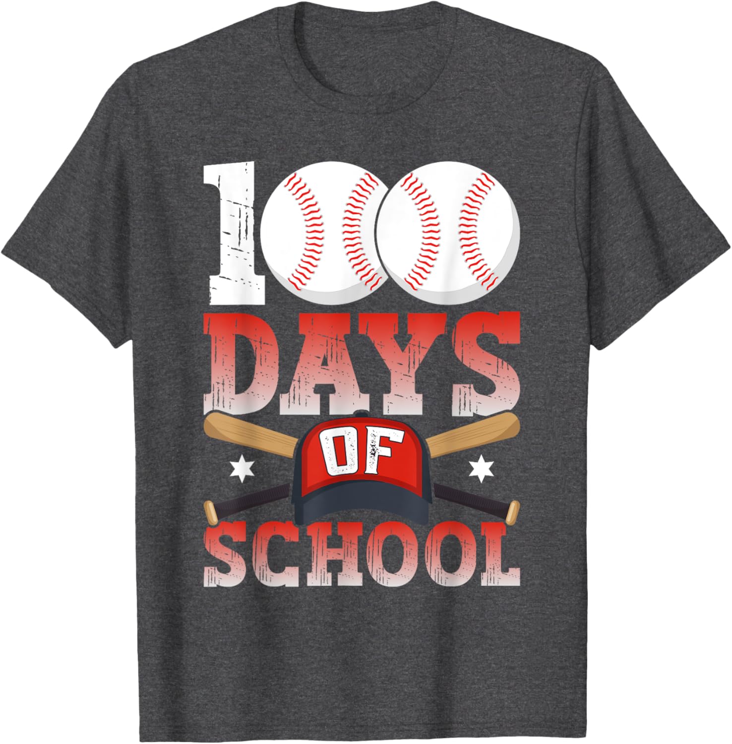 100 Days of School Baseball T-Shirt for Kids Boys Fun 100th Day Celebration - 15