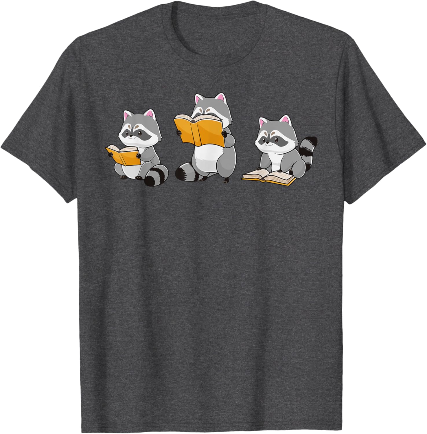 Cute Raccoon Reading Books T-Shirt for Book Lovers and Bookworms - 28