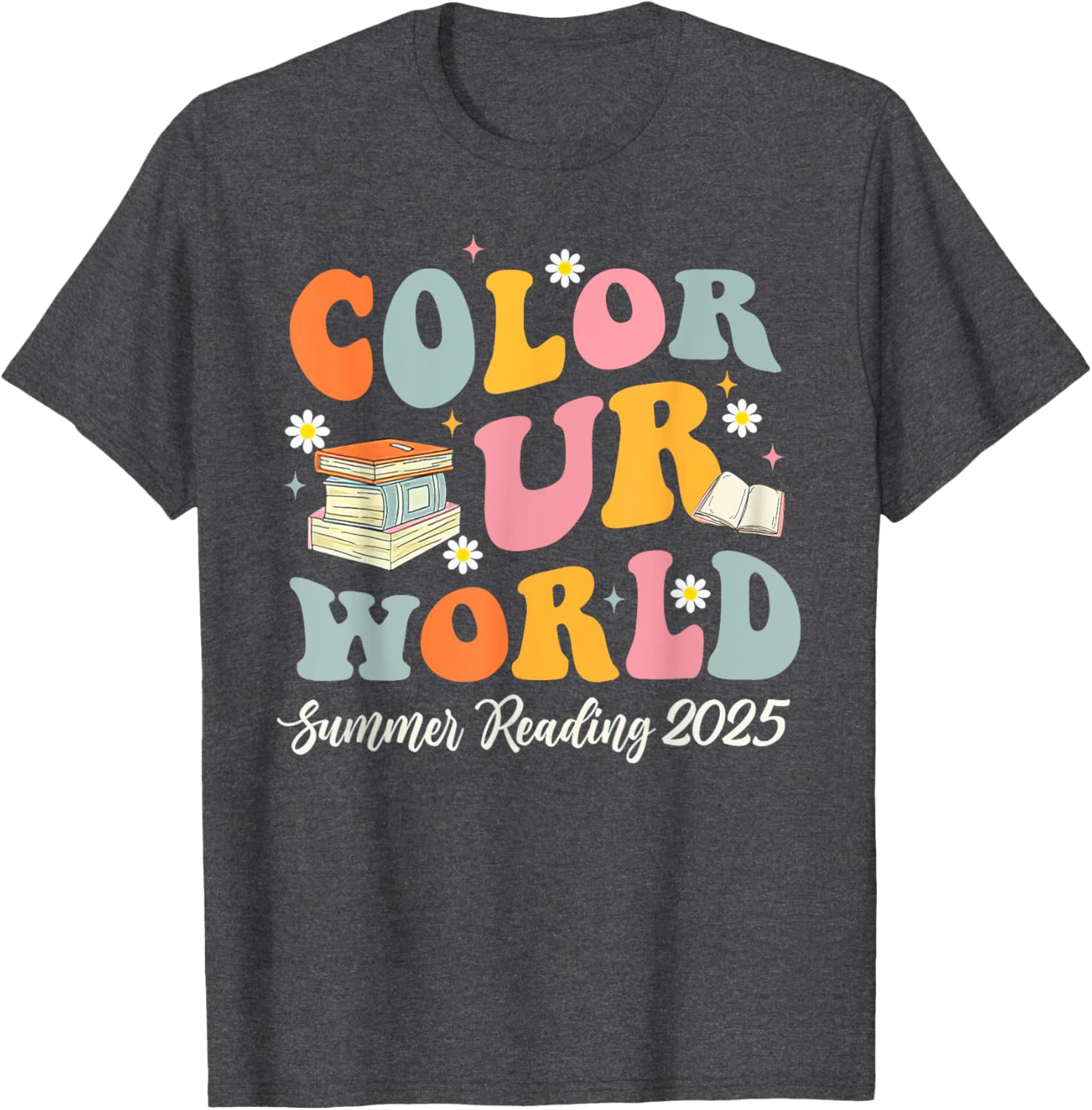 Retro Groovy Summer Reading Program 2025 T-Shirt for Kids and Adults - 3